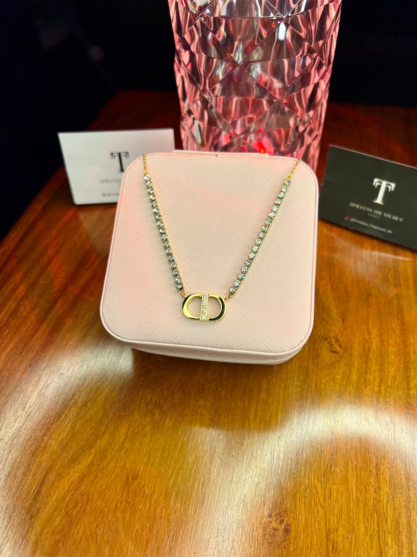 Premium Quality Stainless Steel 18k Dior Stone Necklace