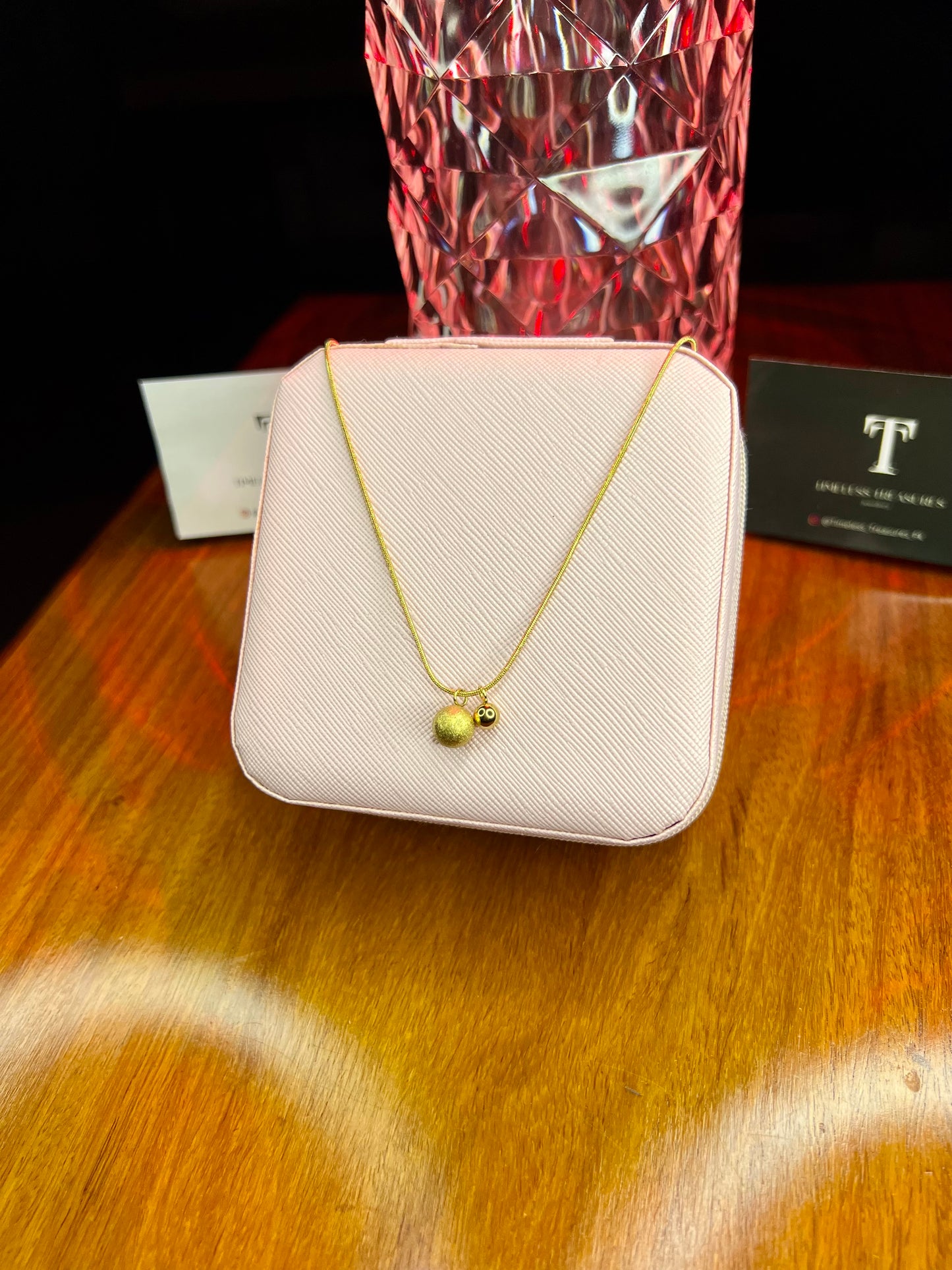 Premium Quality Stainless Steel 18k Duo Ball Necklace