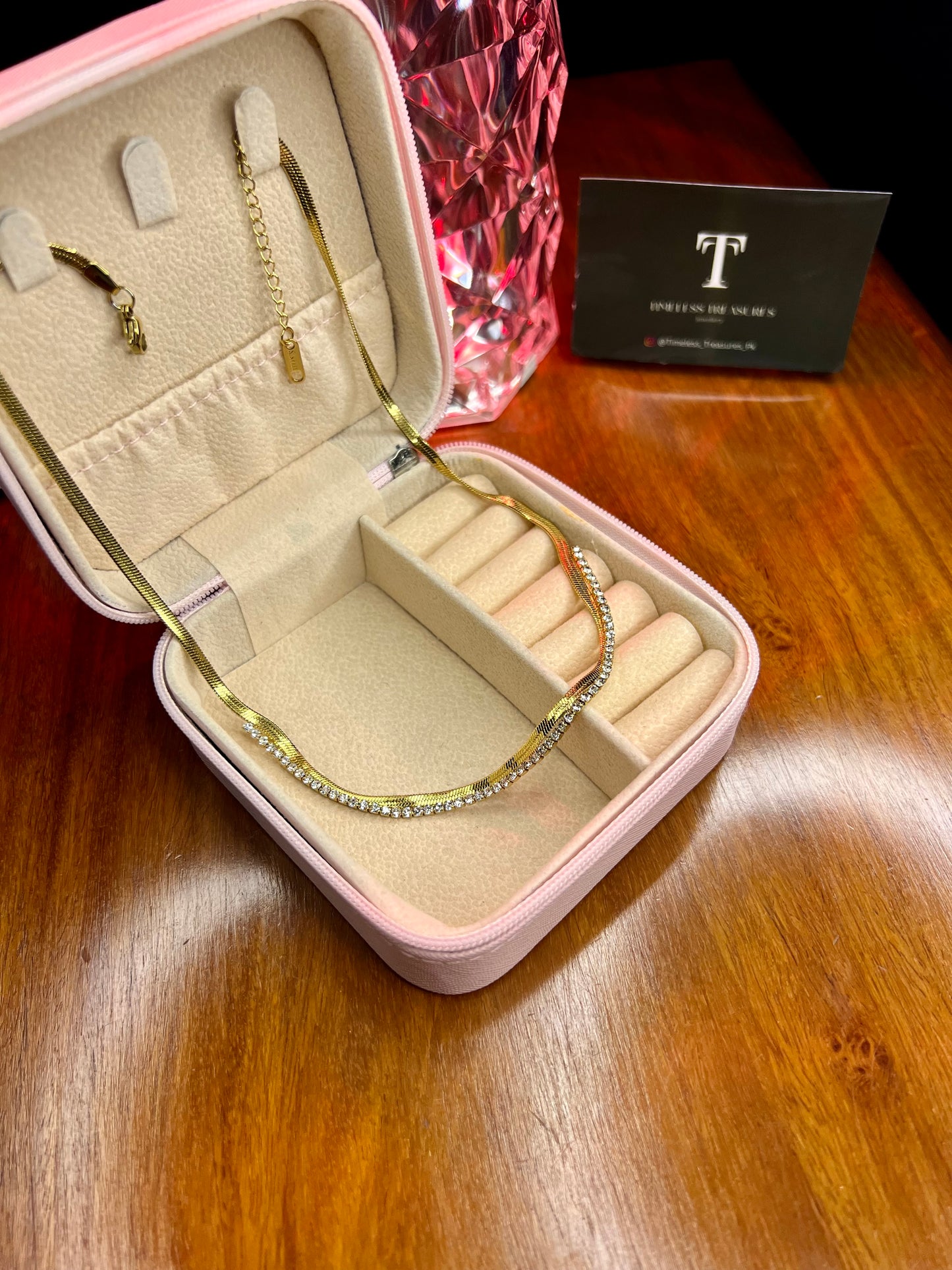 Premium Quality Stainless Steel 18k Zircon Luxury Necklace