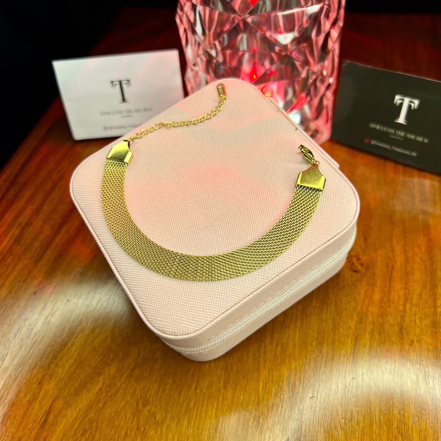 Premium Quality Stainless Steel 18k Mesh Bracelet Sleek n Wide Edition