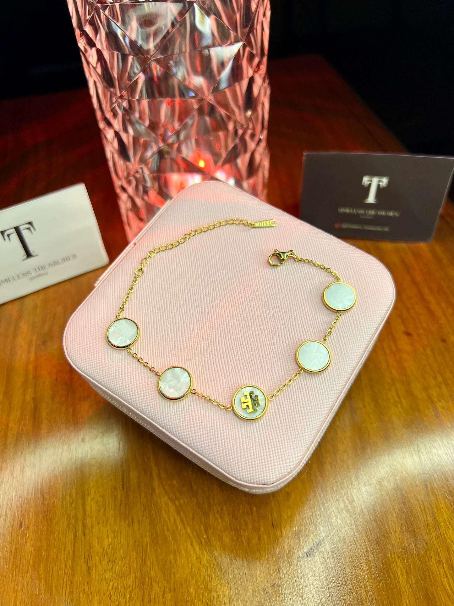 Premium Quality Stainless Steel 18k 5 Motifs Tory Burch Bracelet