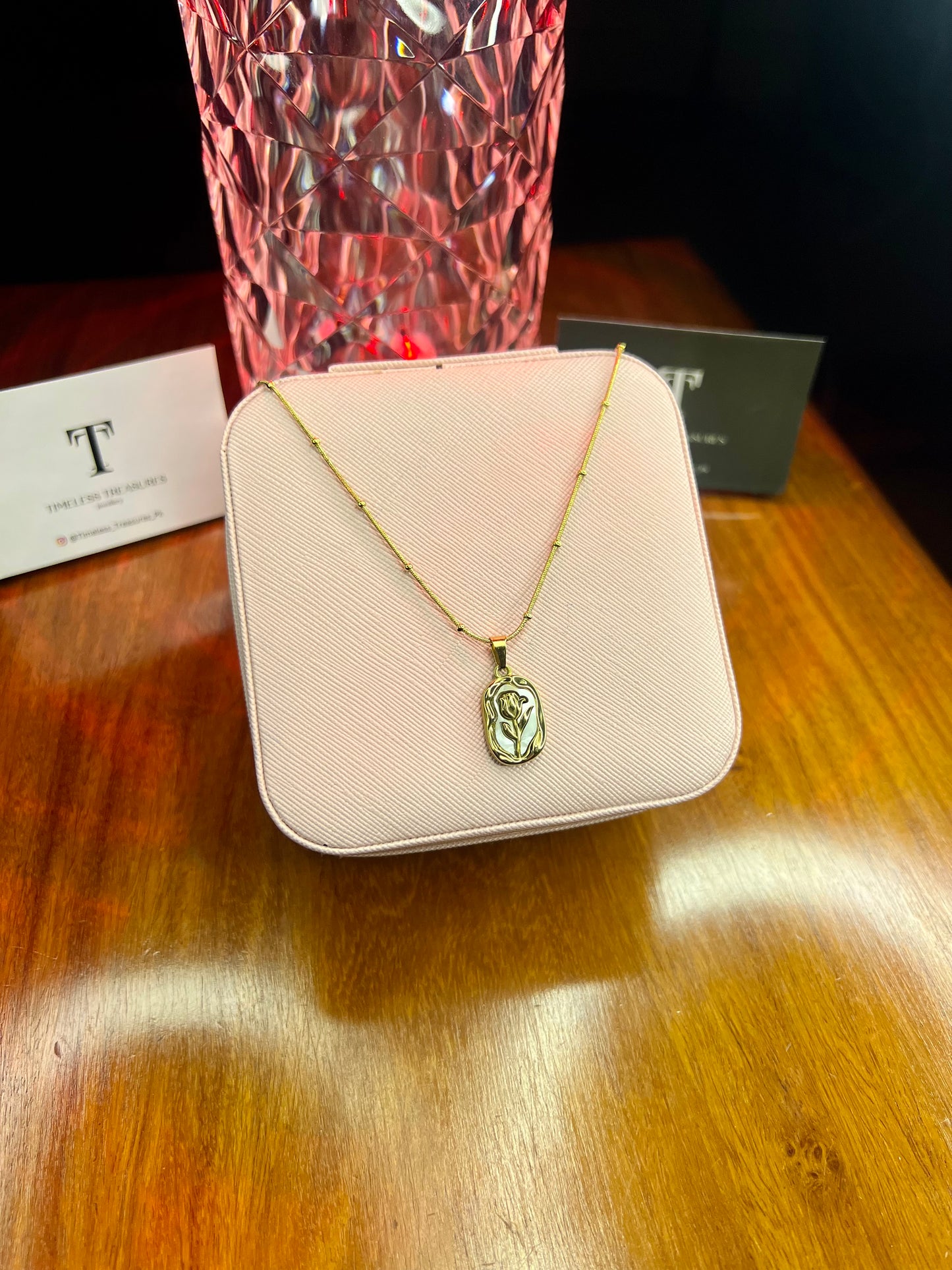Premium Quality Stainless Steel 18k Gold Flower Luxury Necklace