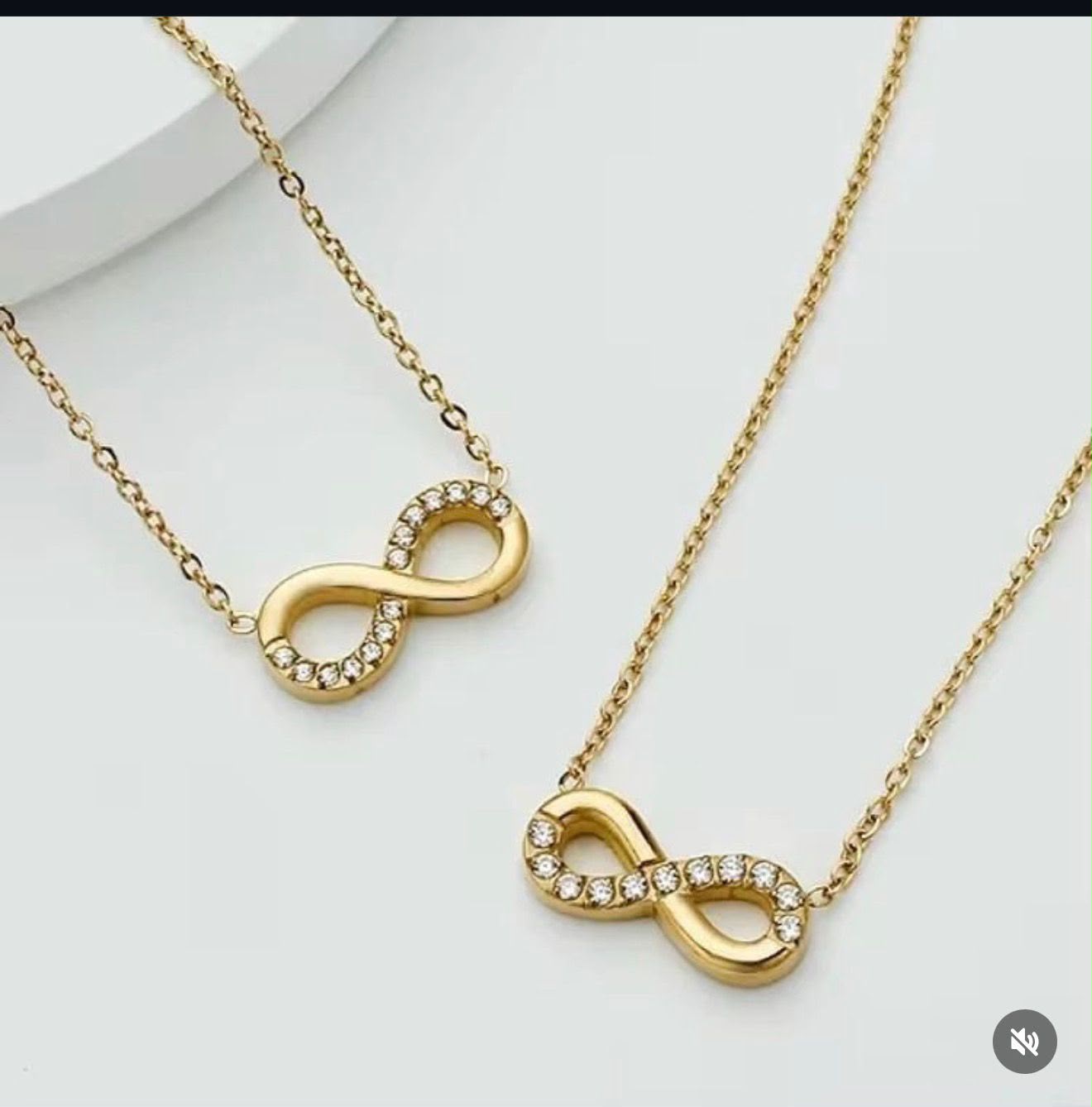 Premium Quality Stainless Steel 18k Infinity Stone Necklace