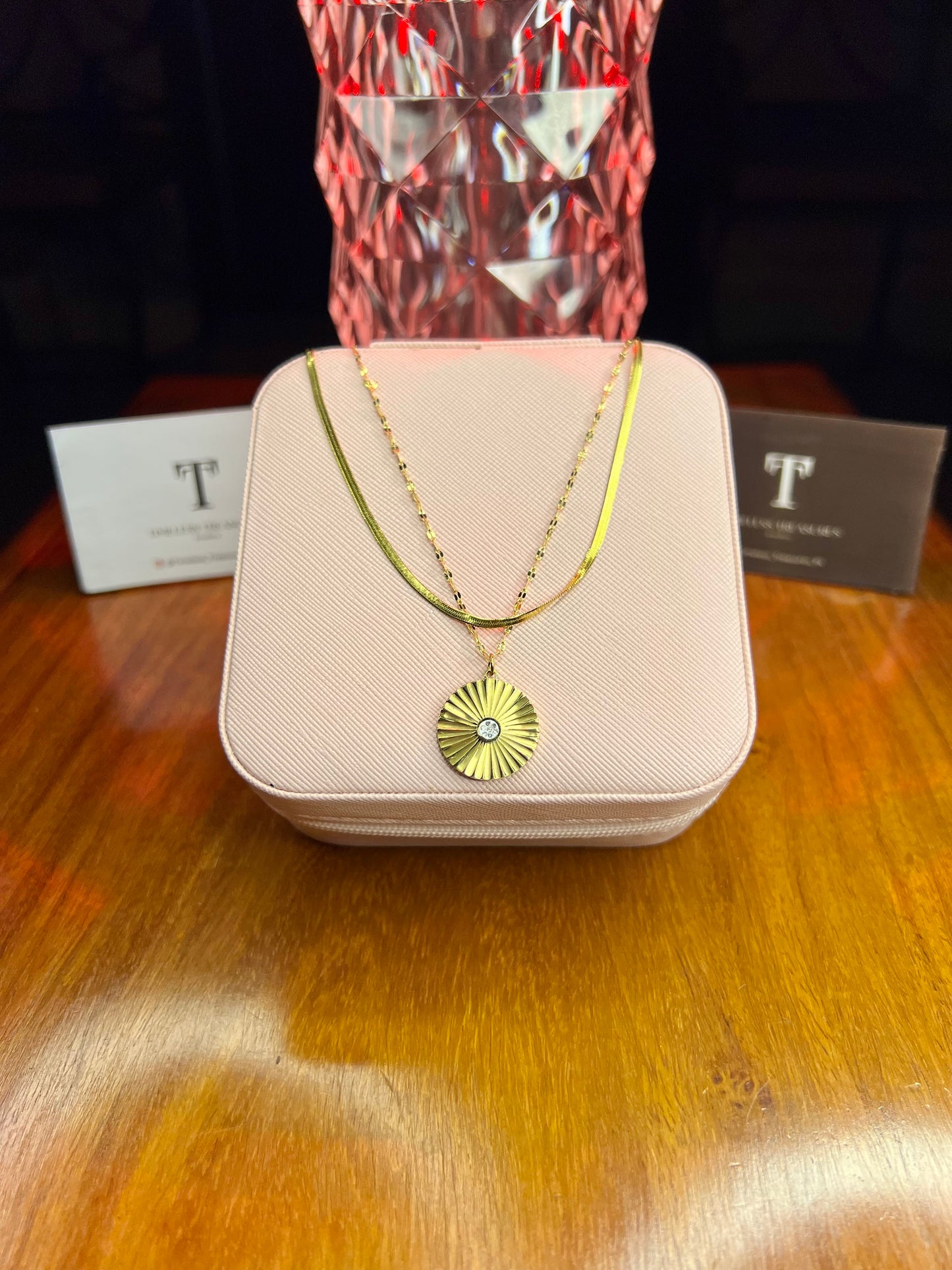 Premium Quality Stainless Steel 18k Double Chain Mahota Necklace