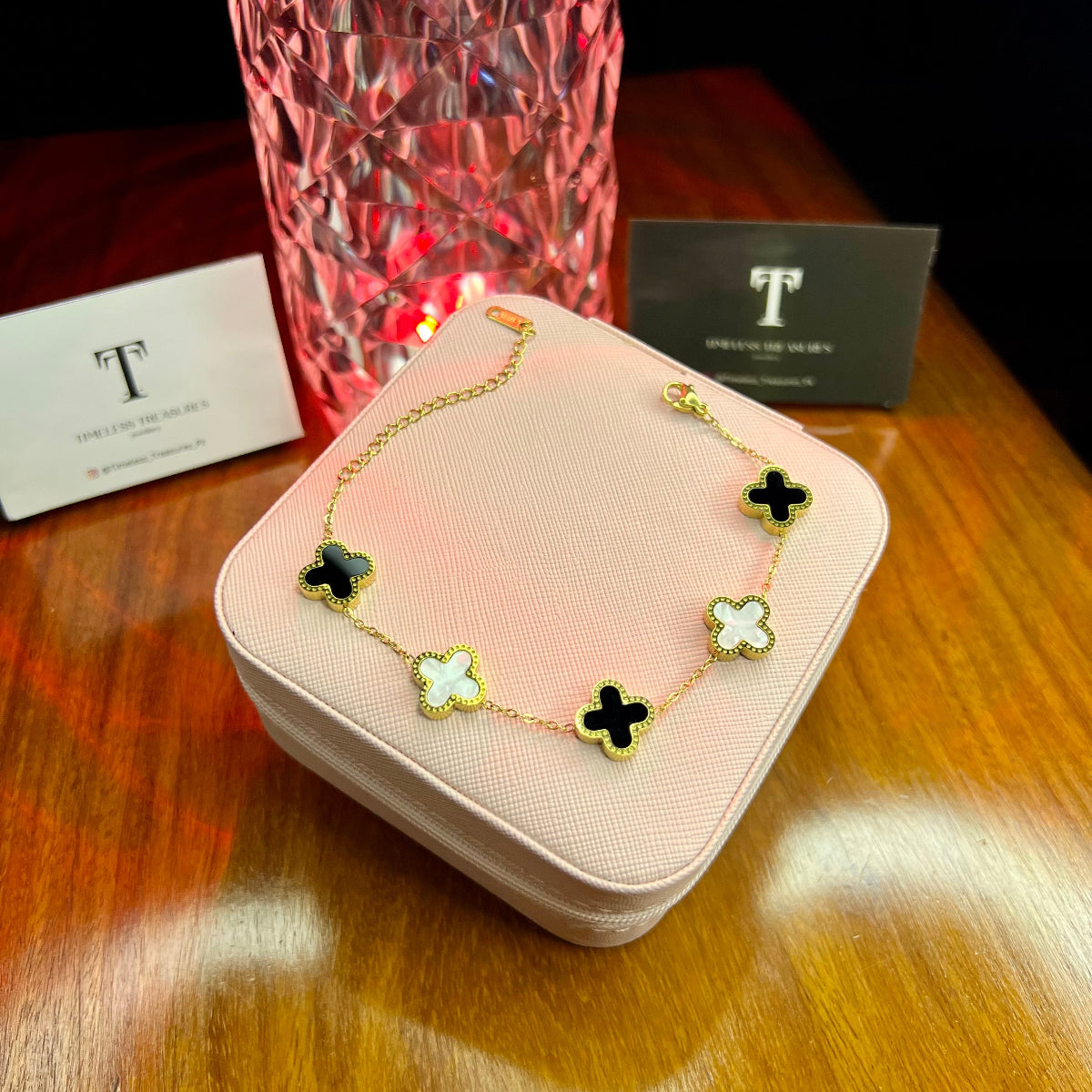 Premium Quality Stainless Steel 18k Double Side Cover Bracelet