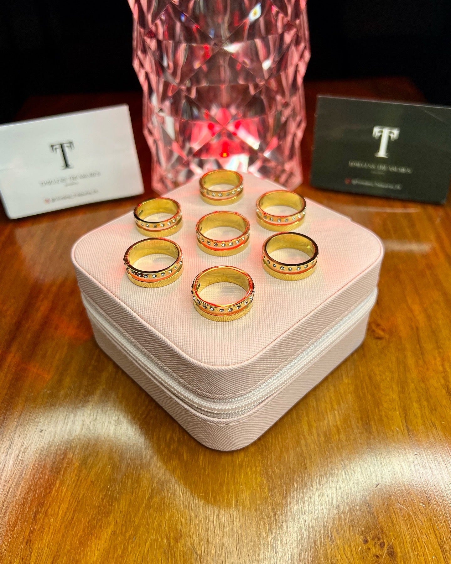 Premium Quality Stainless Steel 18k Gold Stone Ring