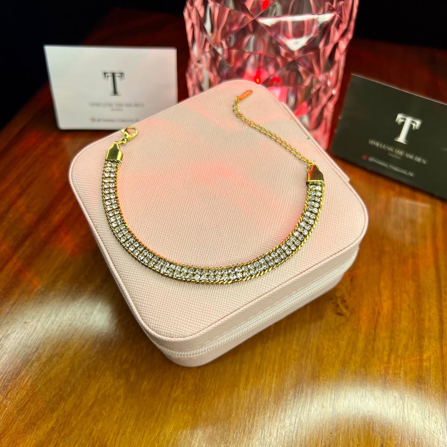 Premium Quality Stainless Steel 18k Double Layer Zircon Braided Bracelet