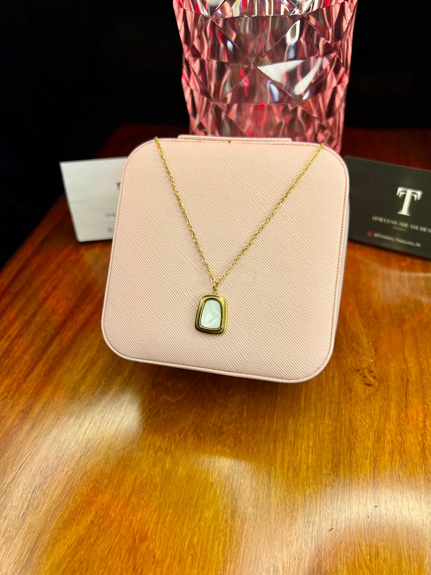 Premium Quality Stainless Steel 18k White Dial Necklace