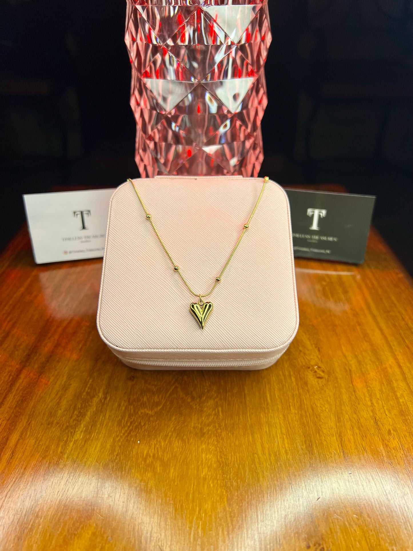 Premium Quality Stainless Steel 18k Golden Heart Necklace