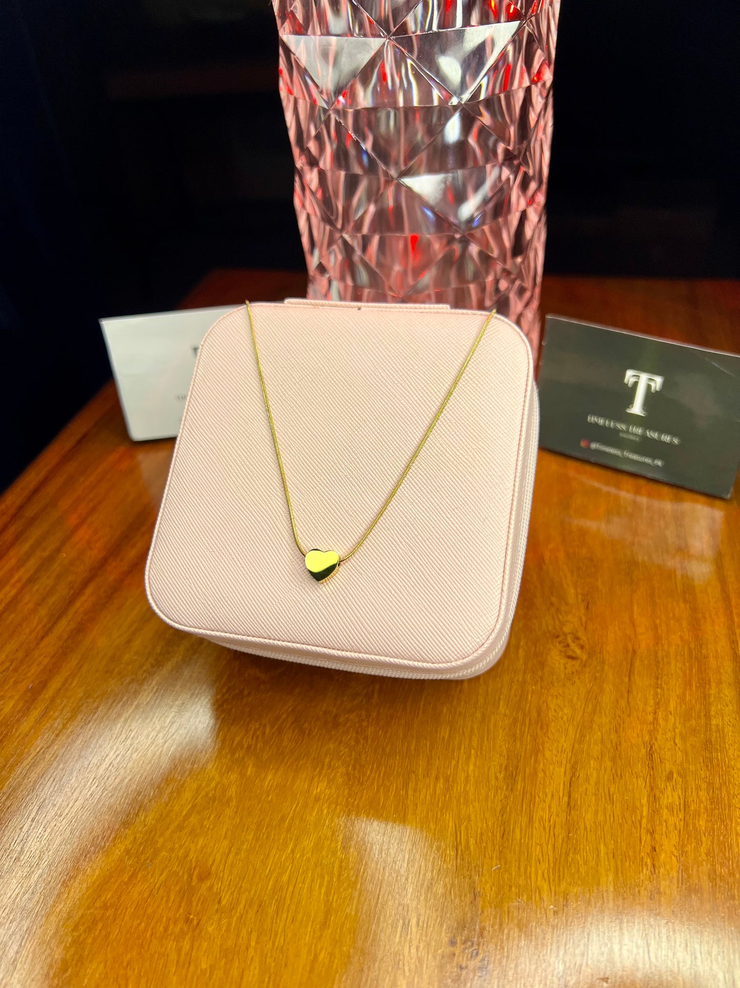 Premium Quality Stainless Steel 18k Golden Heart Necklace