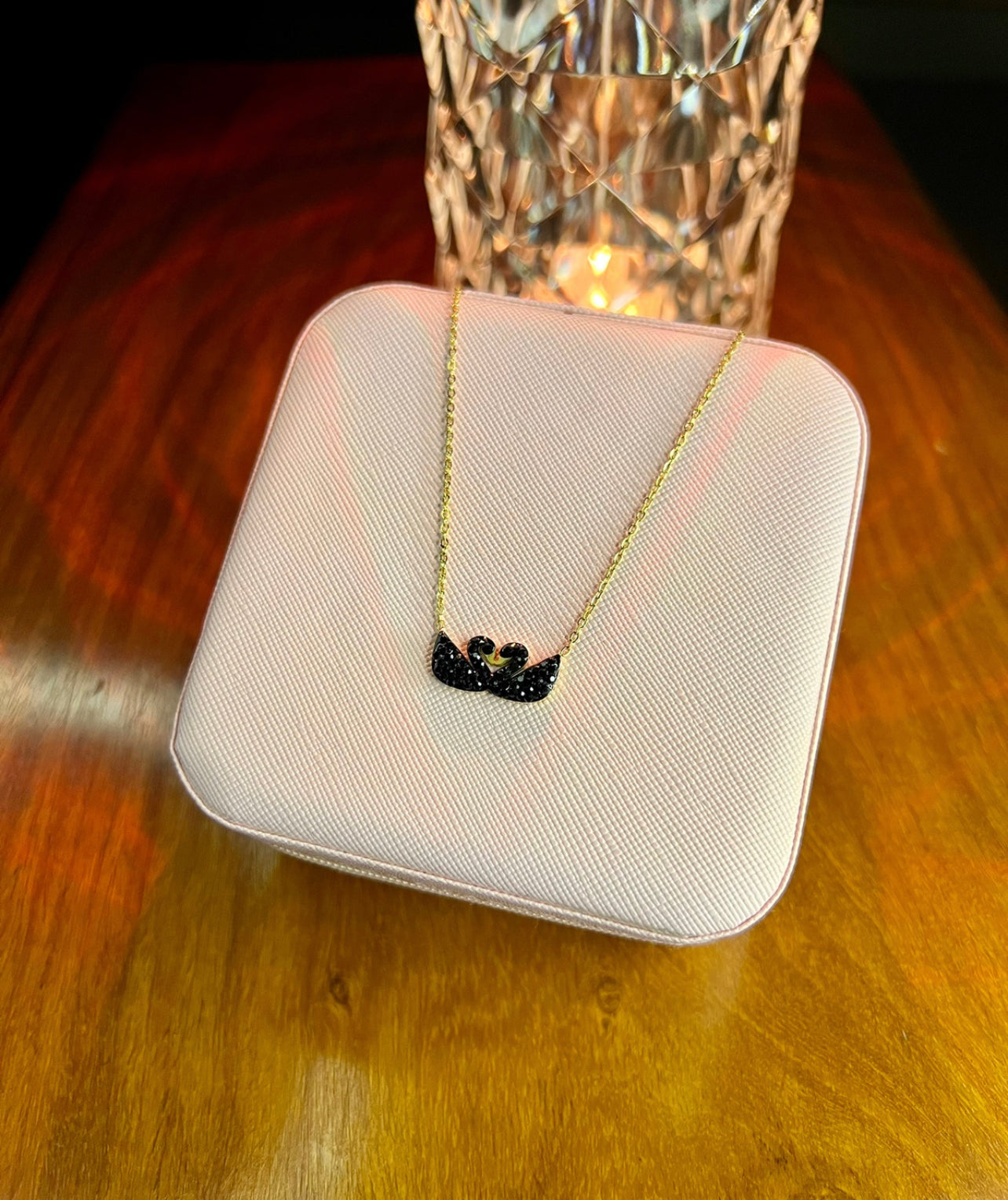 Premium Quality Stainless Steel 18k Double Swan Necklace