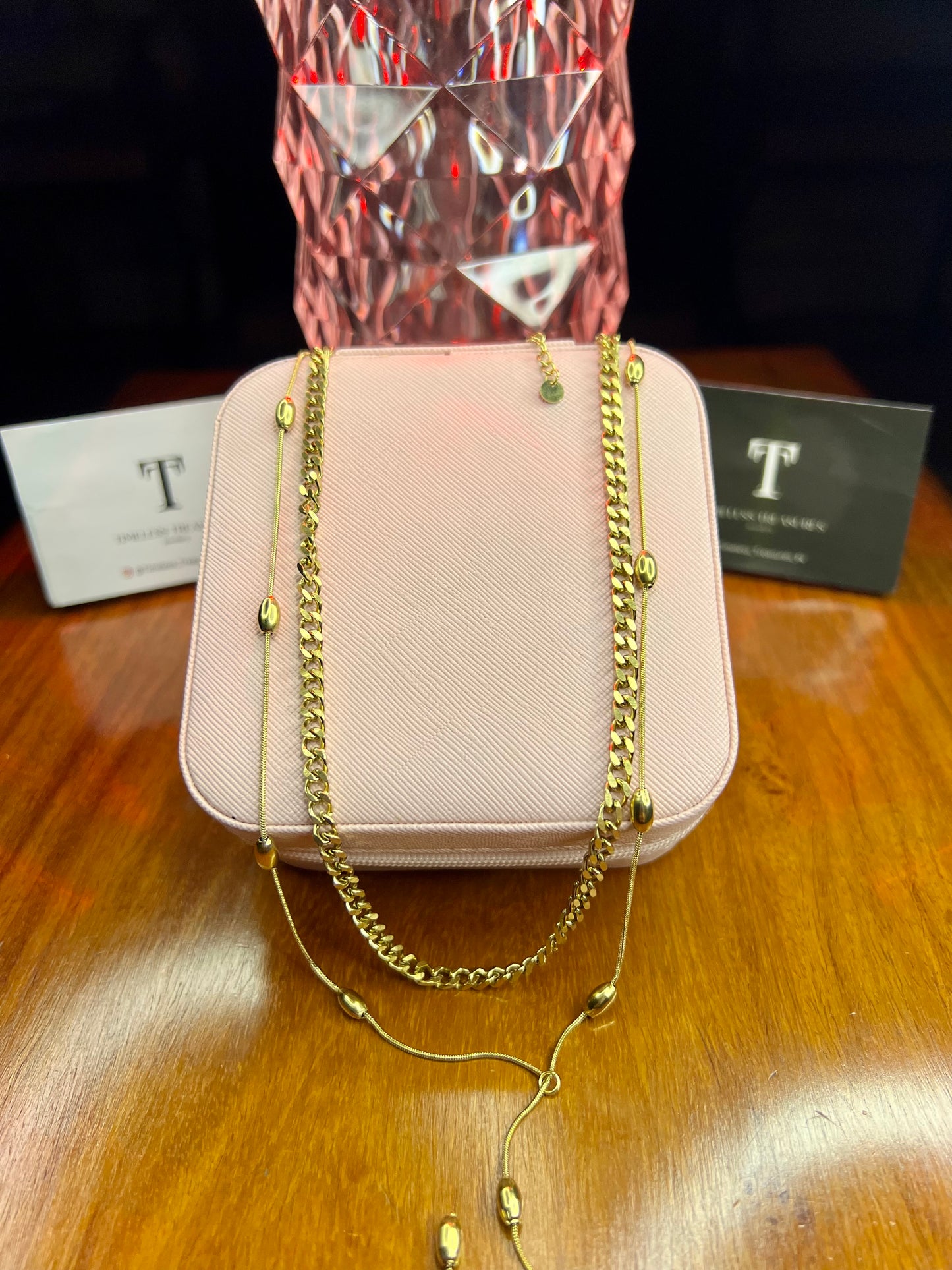 Premium Quality Stainless Steel 18k Double Chain Necklace
