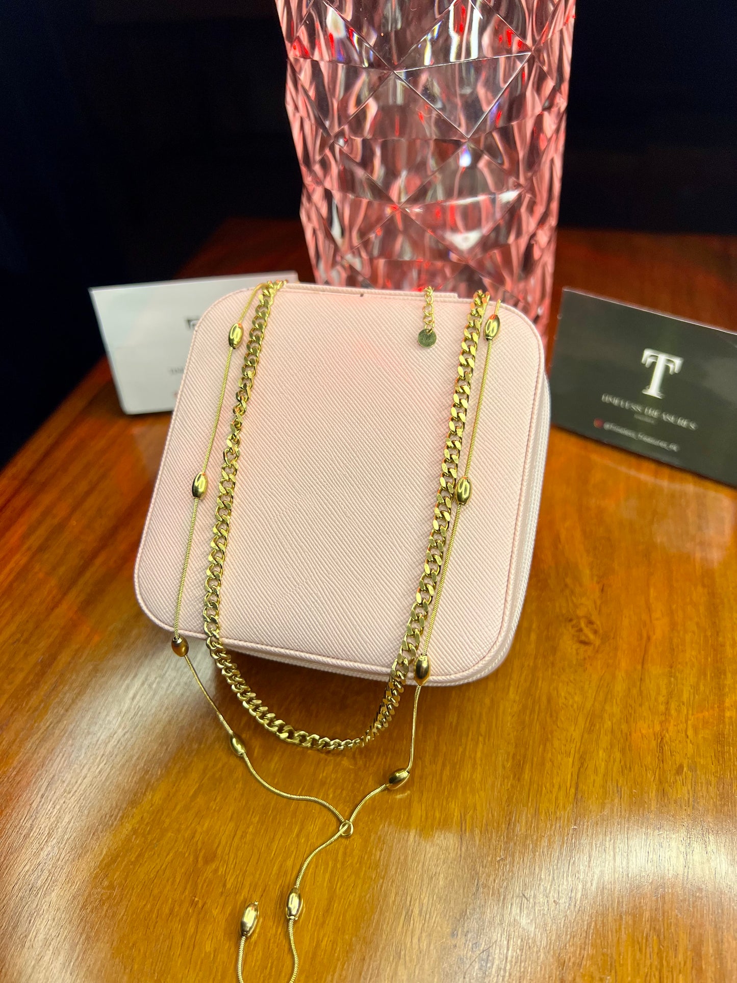 Premium Quality Stainless Steel 18k Double Chain Necklace