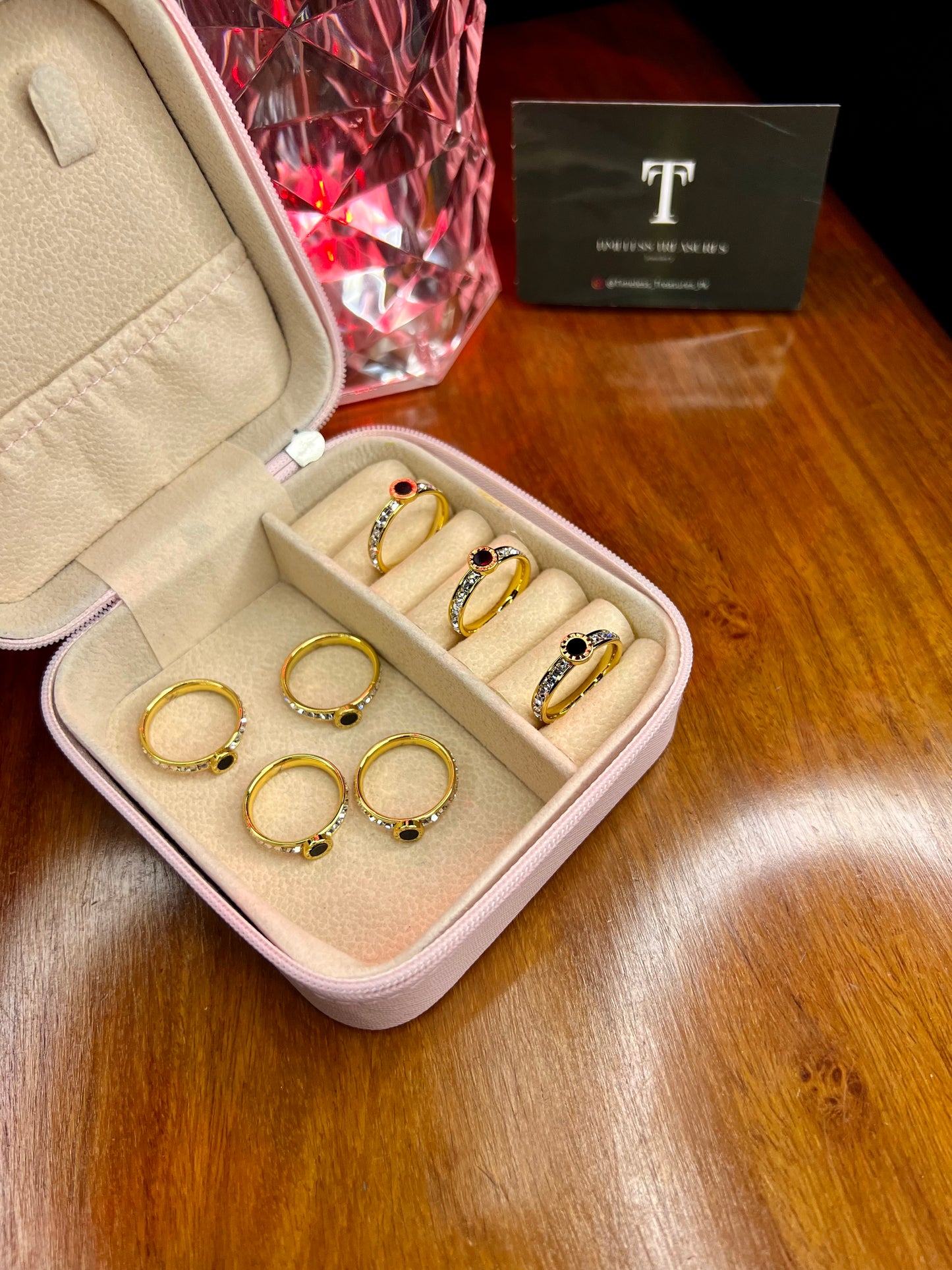 Premium Quality Stainless Steel 18k Roman Stone Ring
