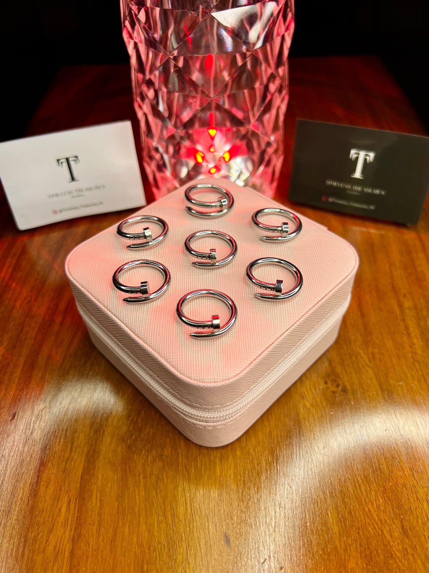 Premium Quality Stainless Steel 18k Silver Nail Ring