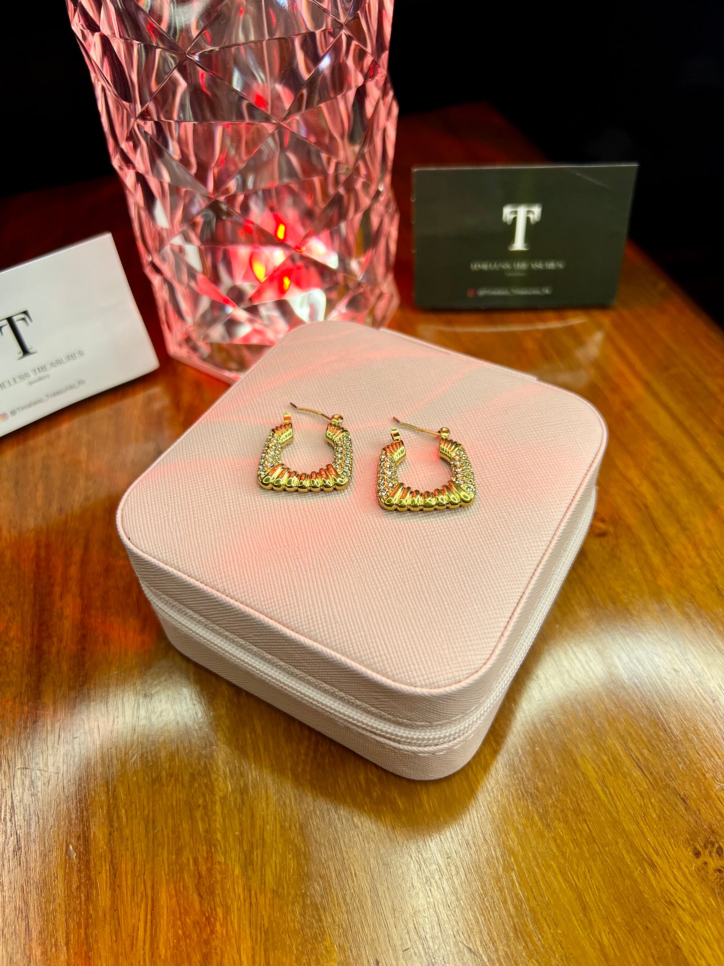 Premium Quality Stainless Steel 18k Luxury Stone Zircon Earrings