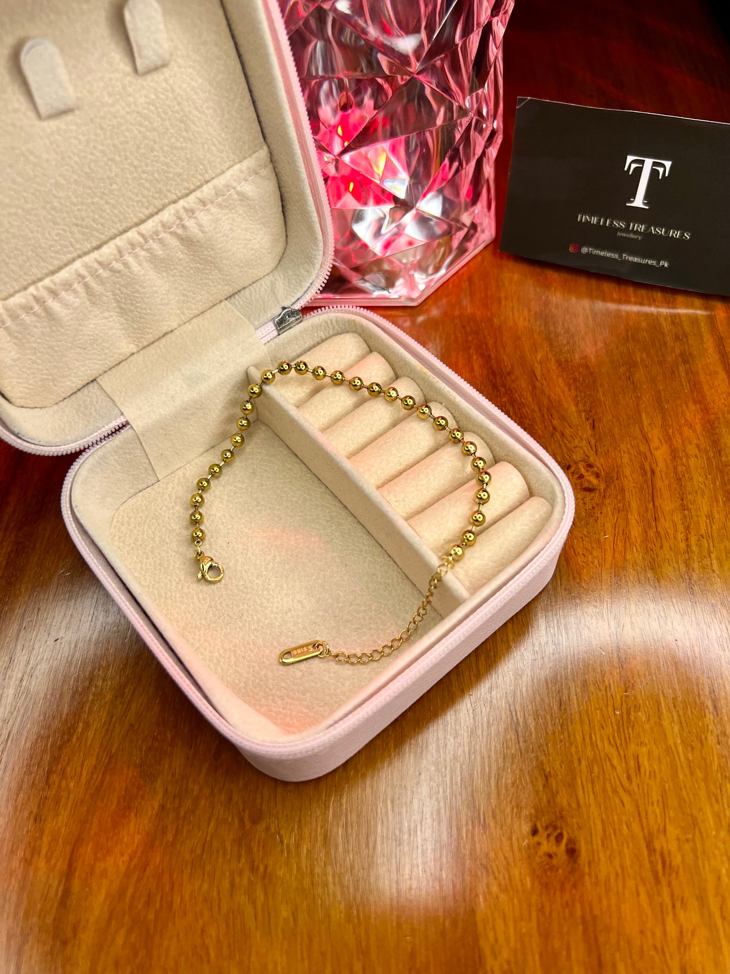 Premium Quality Stainless Steel 18k Ball Bracelet