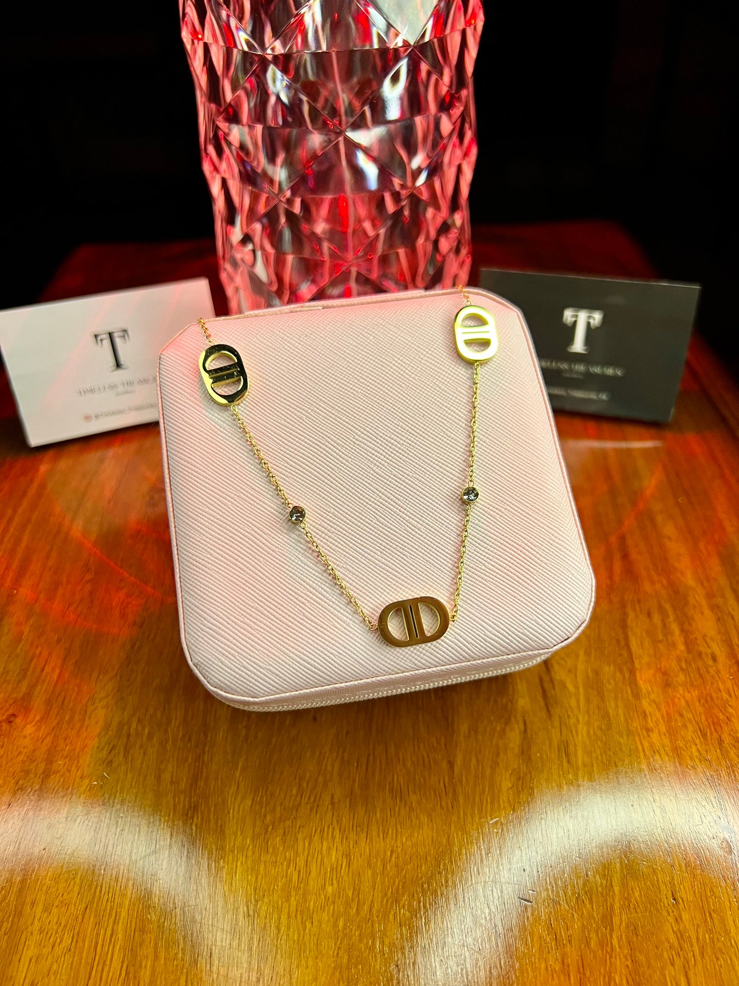 Premium Quality Stainless Steel 18k Gold Dior Necklace