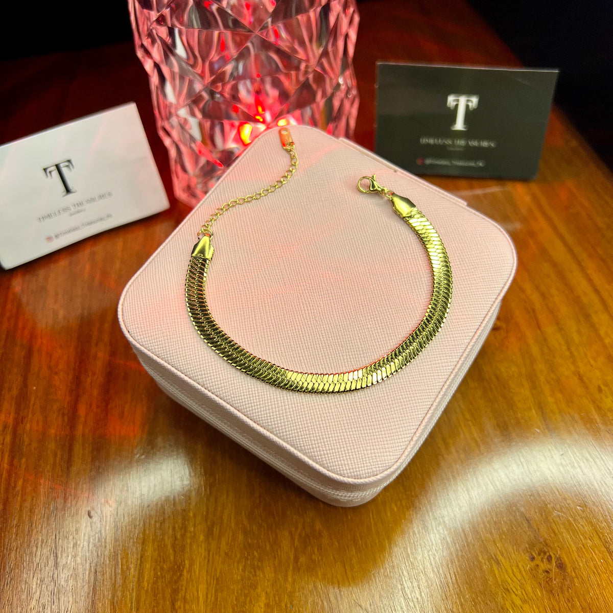 Premium Quality Stainless Steel 18k High Quality Snake Chain Bracelet (4mm)