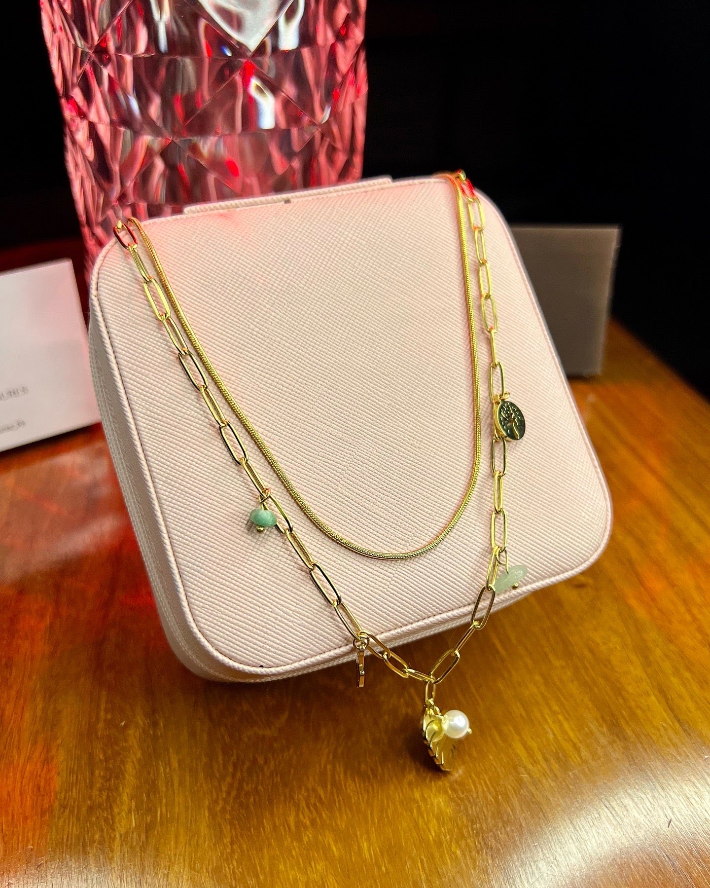 Premium Quality Stainless Steel 18k Double Chain Luxury Necklace