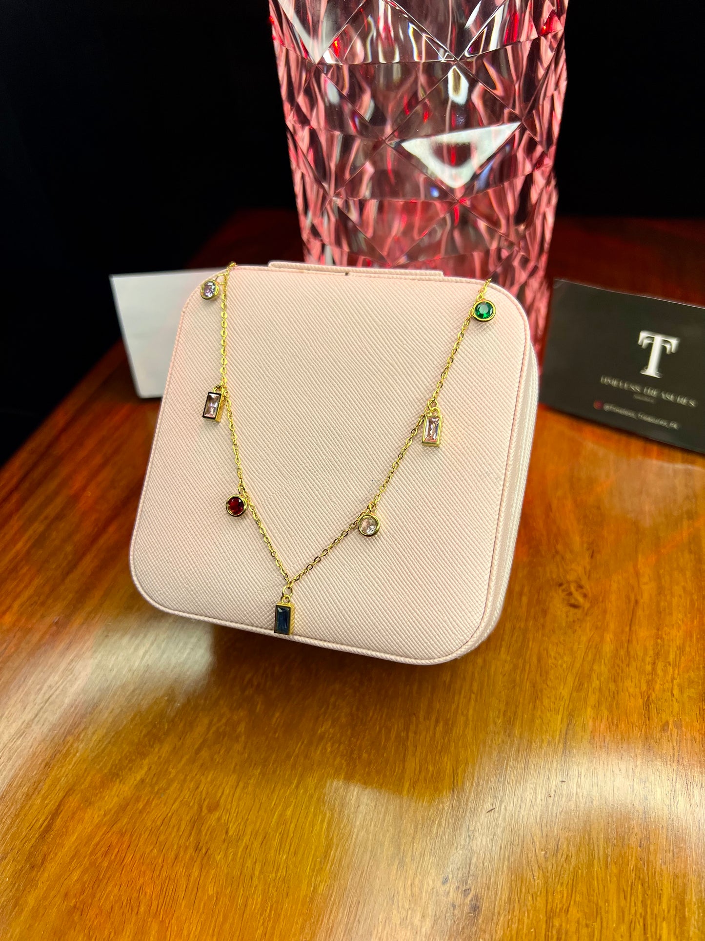 Premium Quality Stainless Steel 18k Luxury Stone Necklace