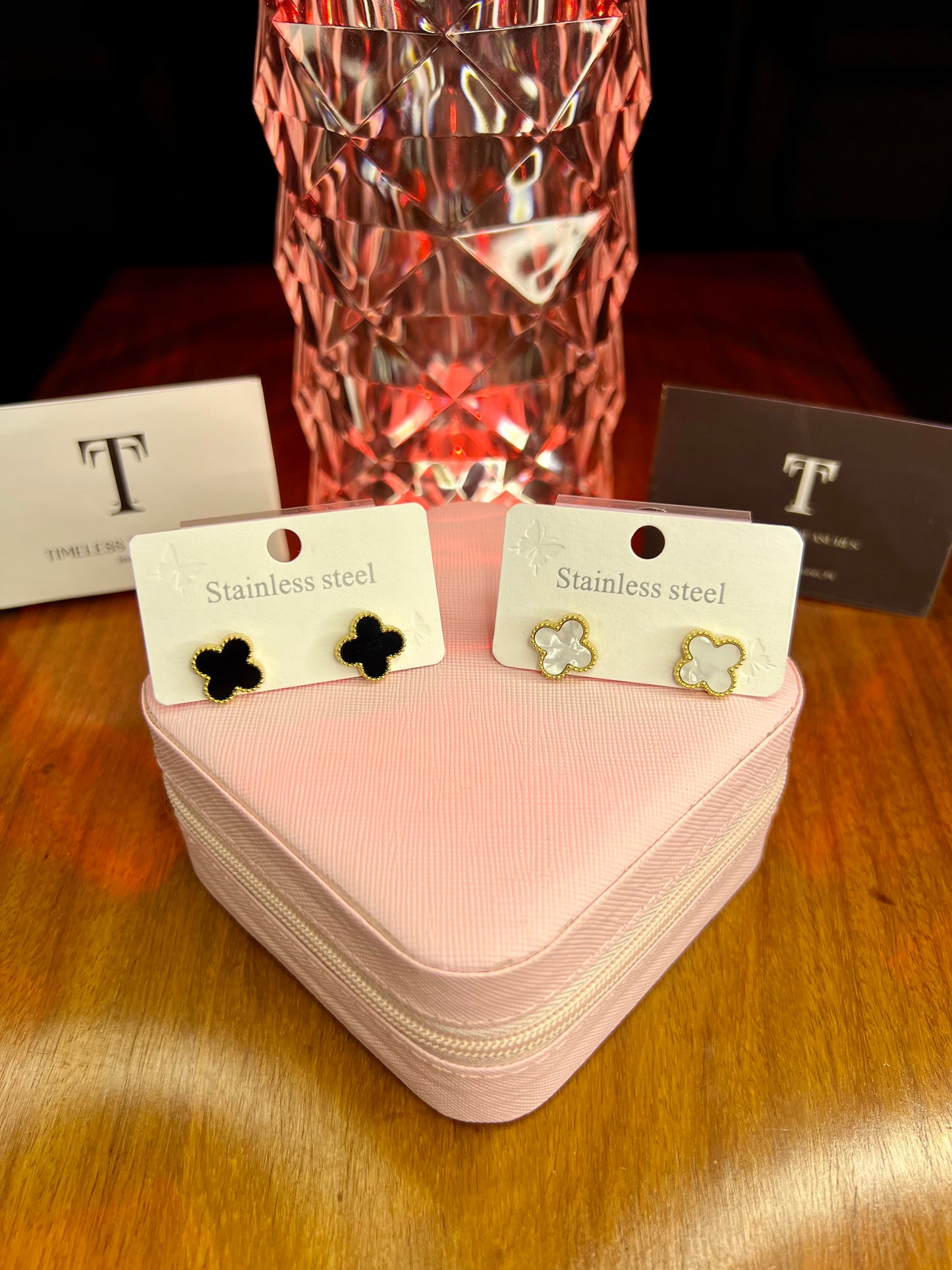 Premium Quality Stainless Steel 18k Clover Studs