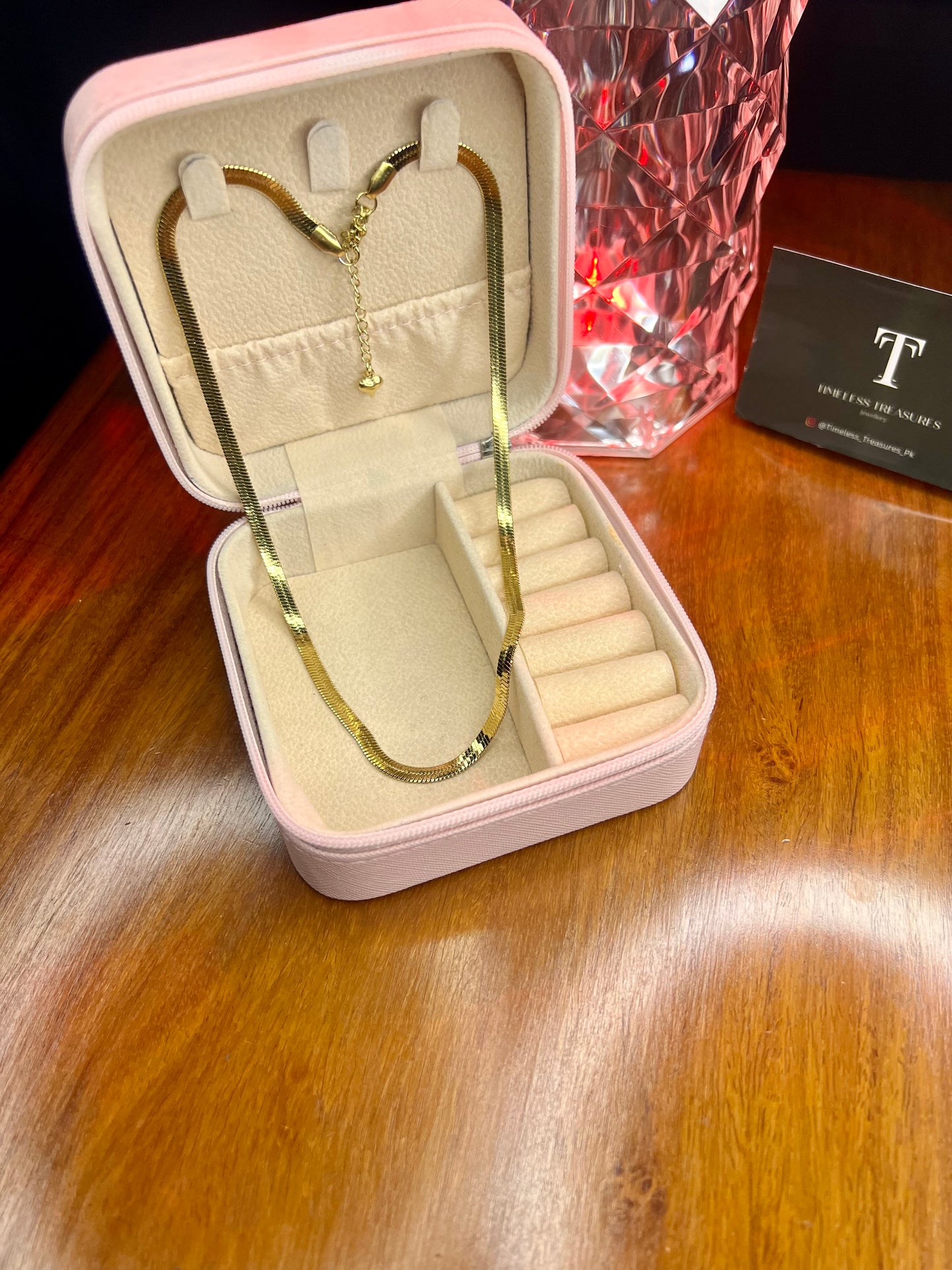 Premium Quality Stainless Steel 18k Snake Chain Necklace (4mm)