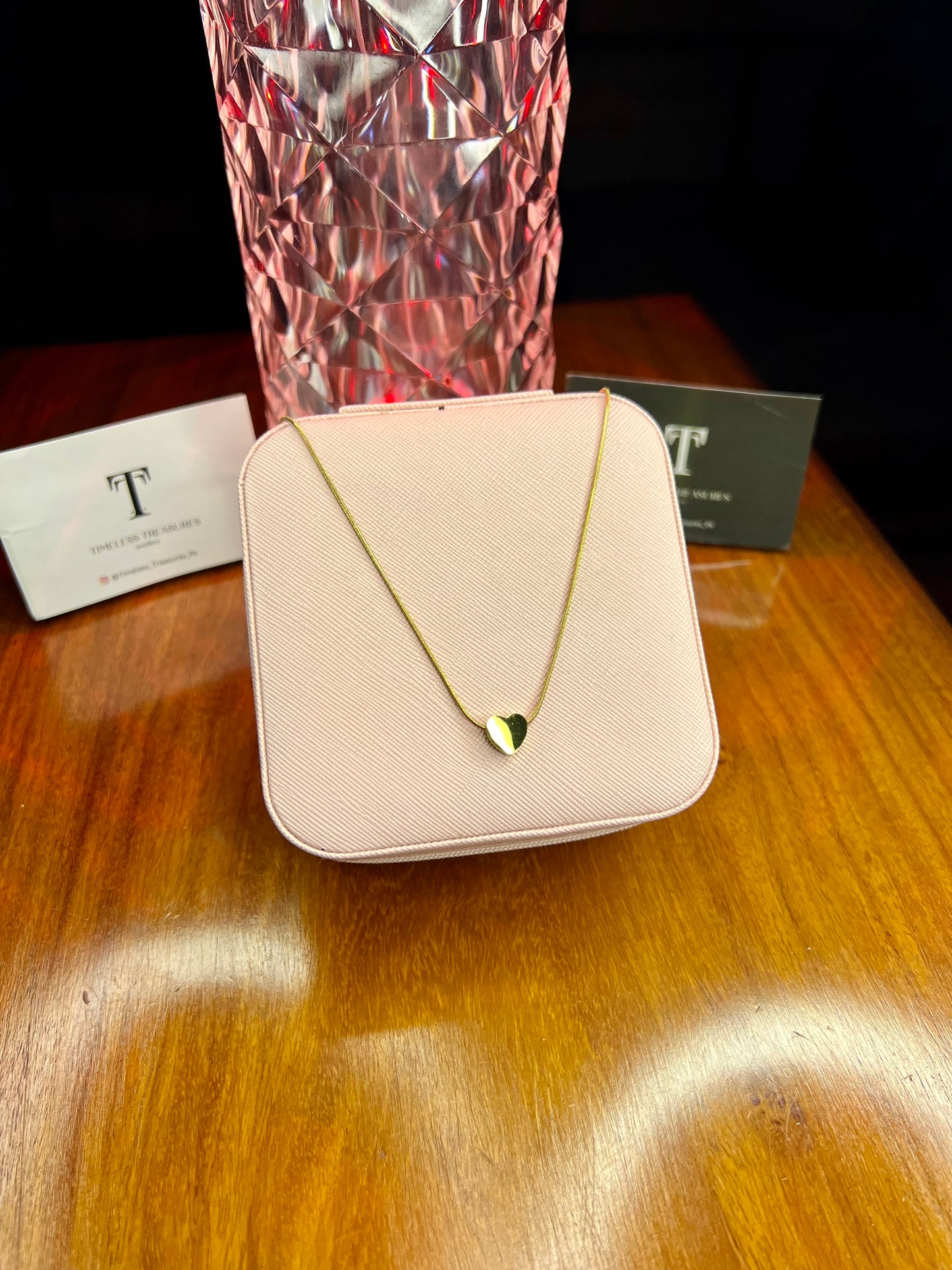 Premium Quality Stainless Steel 18k Golden Heart Necklace