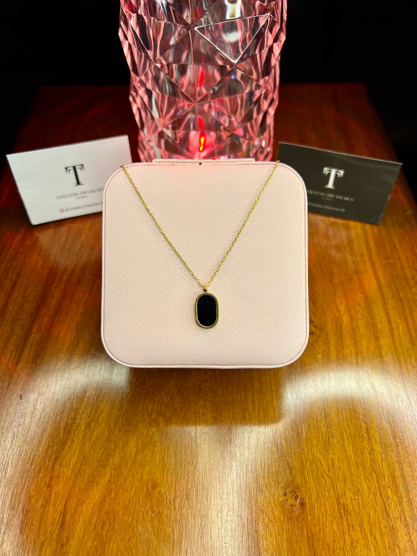 Premium Quality Stainless Steel 18k Black Dial Necklace