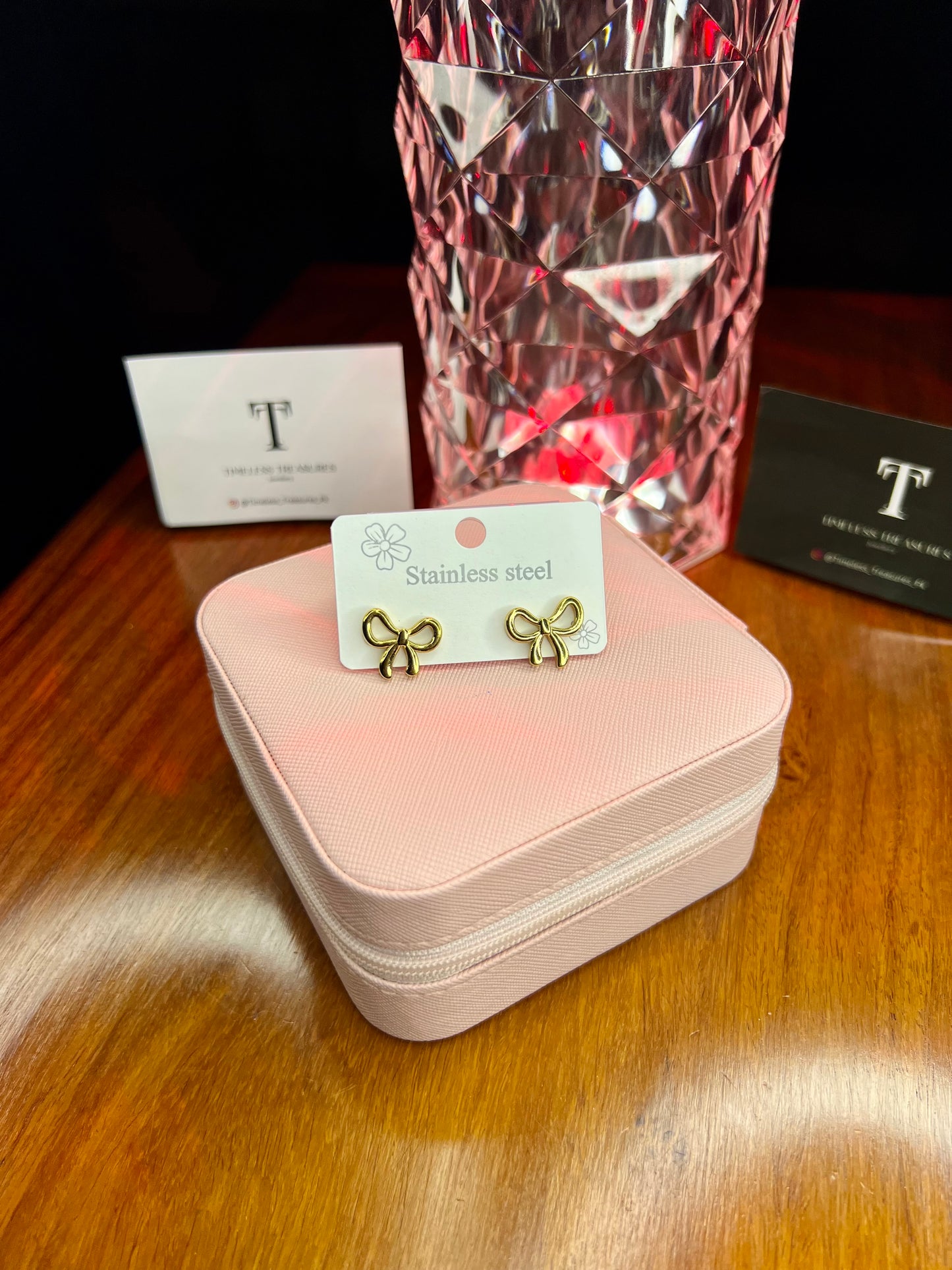 Premium Quality Stainless Steel 18k Bow EarStuds