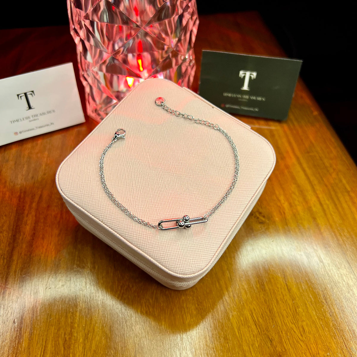 Premium Quality Stainless Steel 18k Link Chain Silver Bracelet