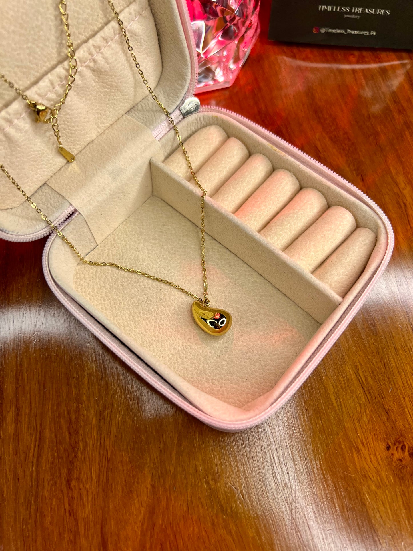 Premium Quality Stainless Steel 18k Drop Classic Necklace