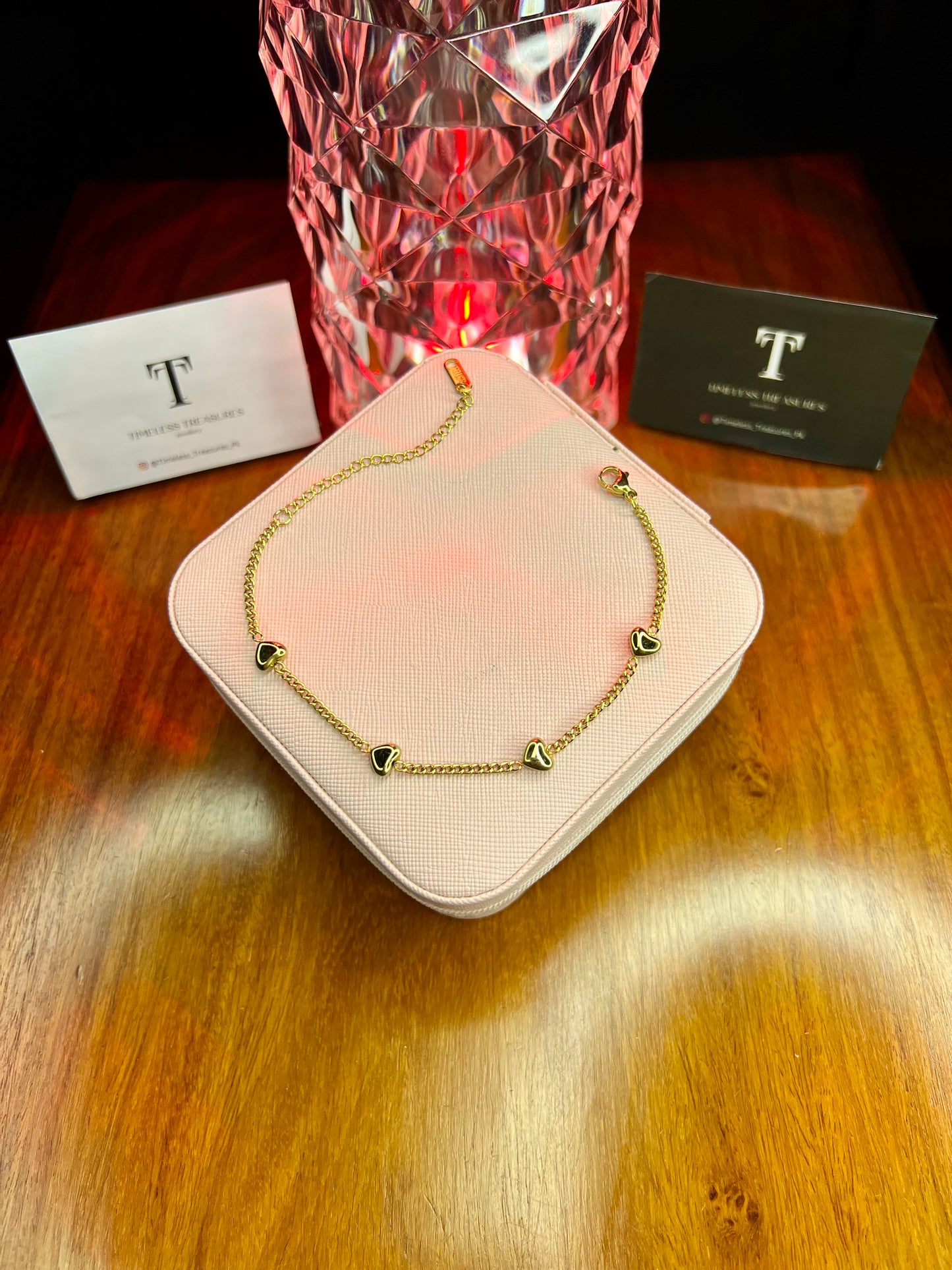 Premium Quality Stainless Steel 18k Hearts Bracelet