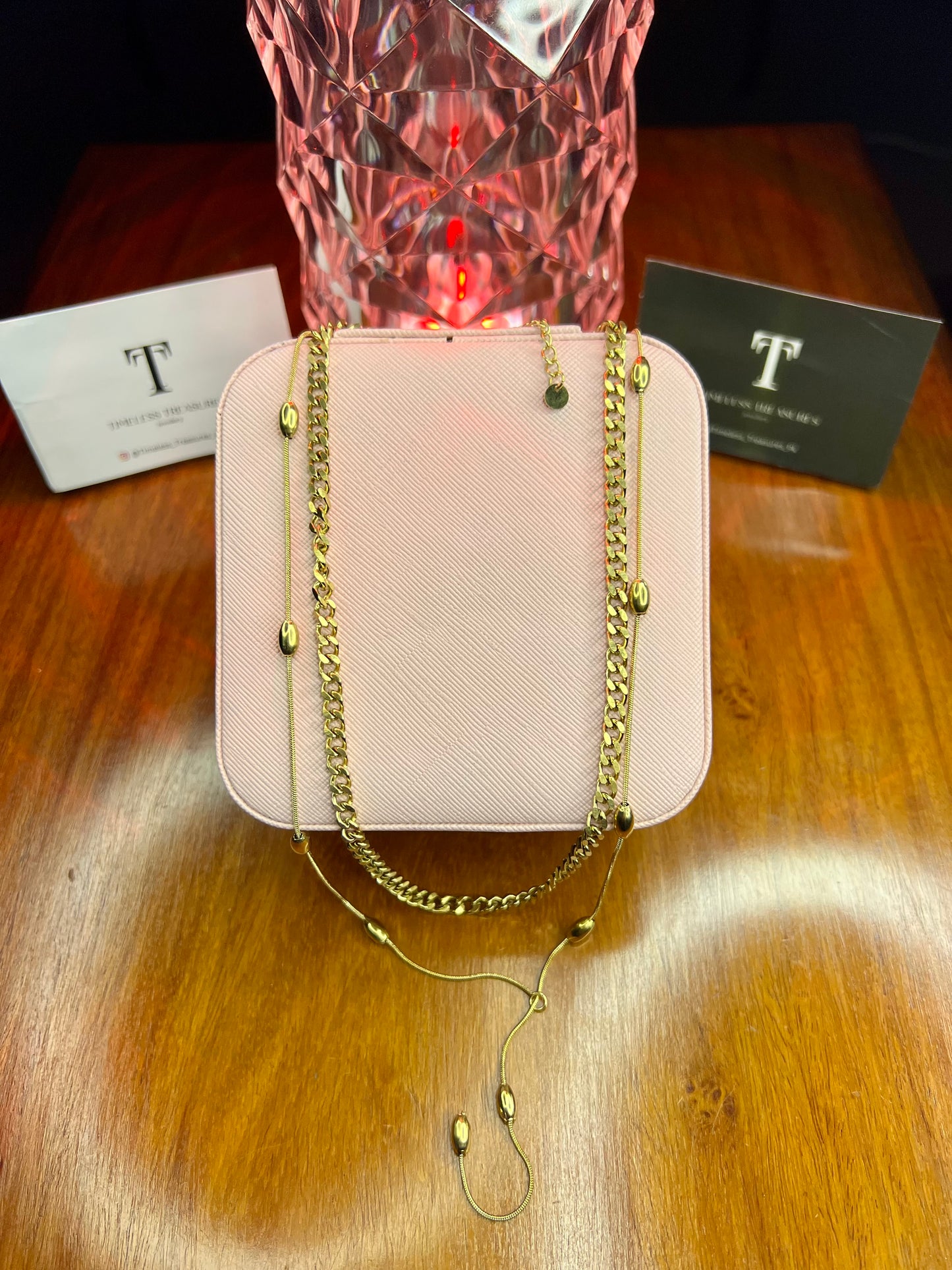 Premium Quality Stainless Steel 18k Double Chain Necklace