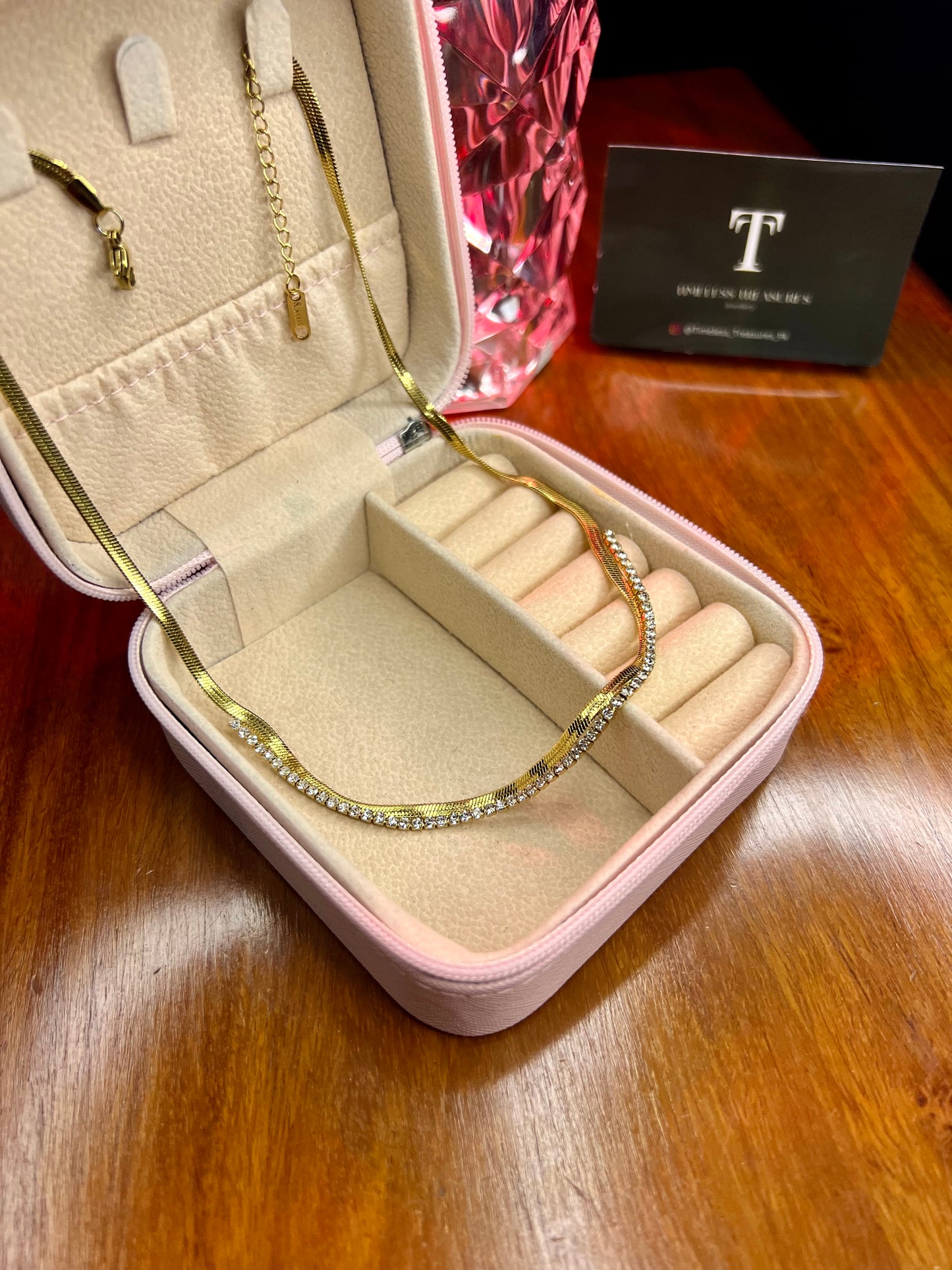 Premium Quality Stainless Steel 18k Zircon Luxury Necklace