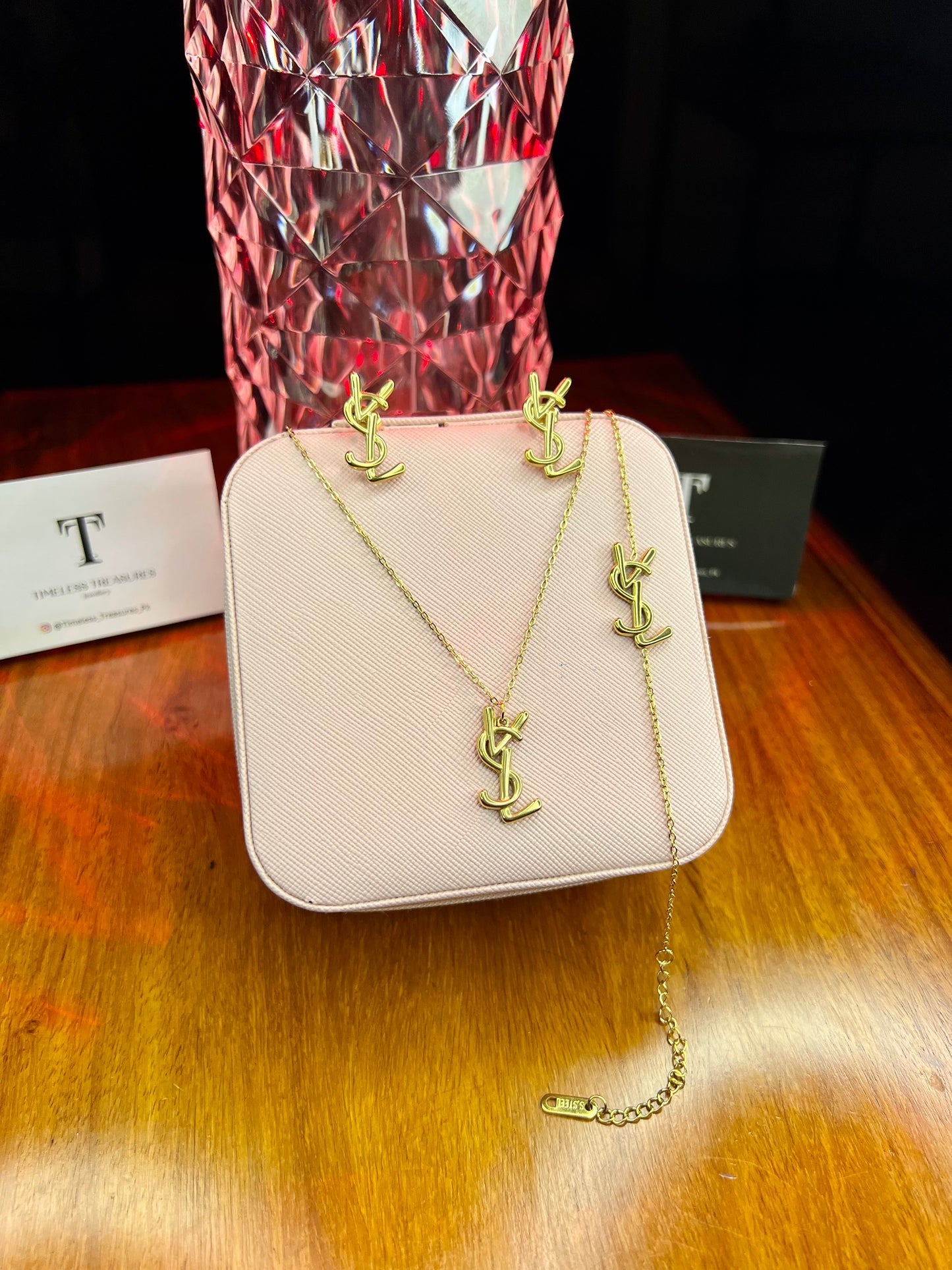Premium Quality Stainless Steel 18k YSL 3pc Complete Set