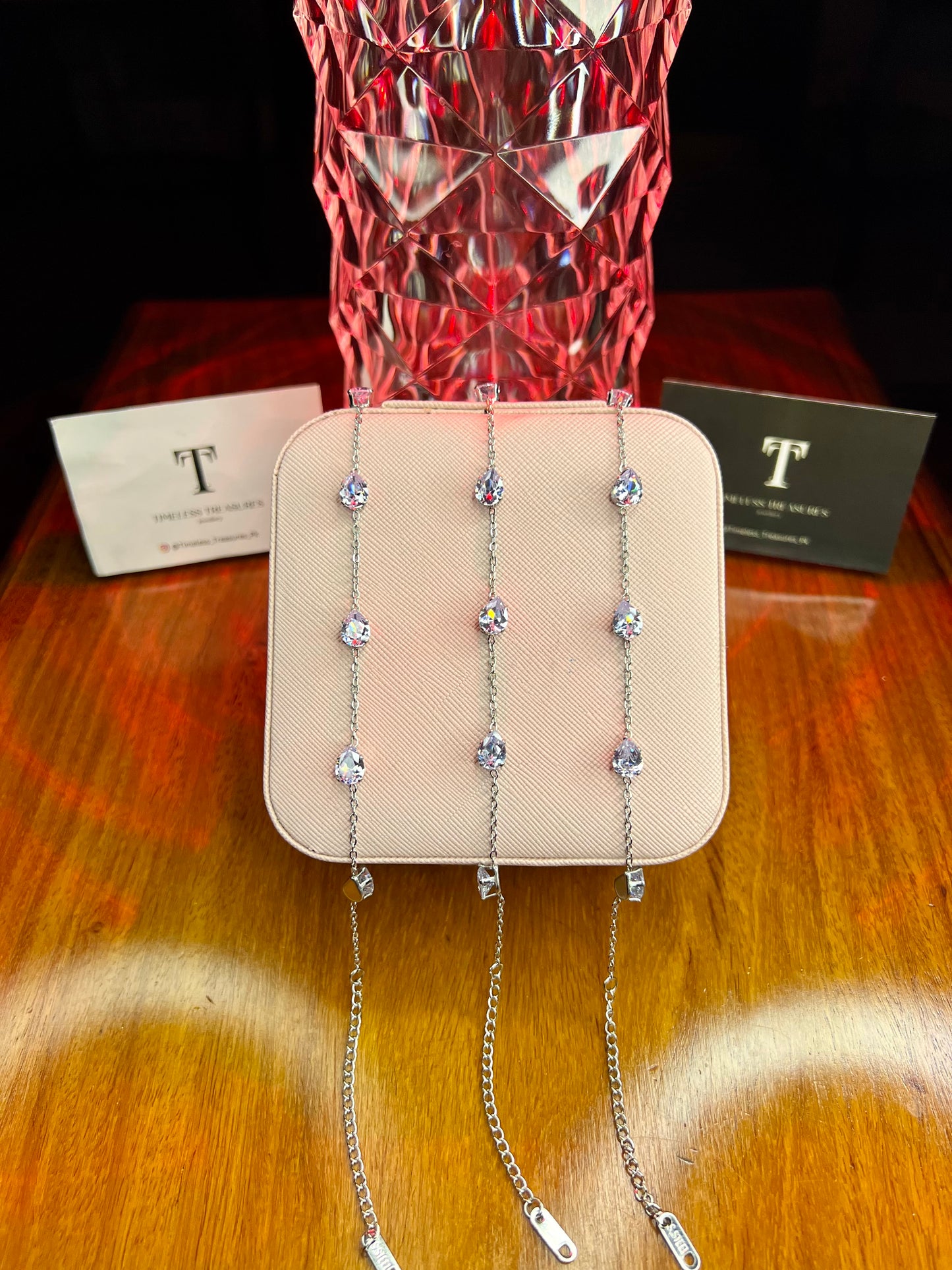 Premium Quality Stainless Steel Grace Line Crystal Bracelet