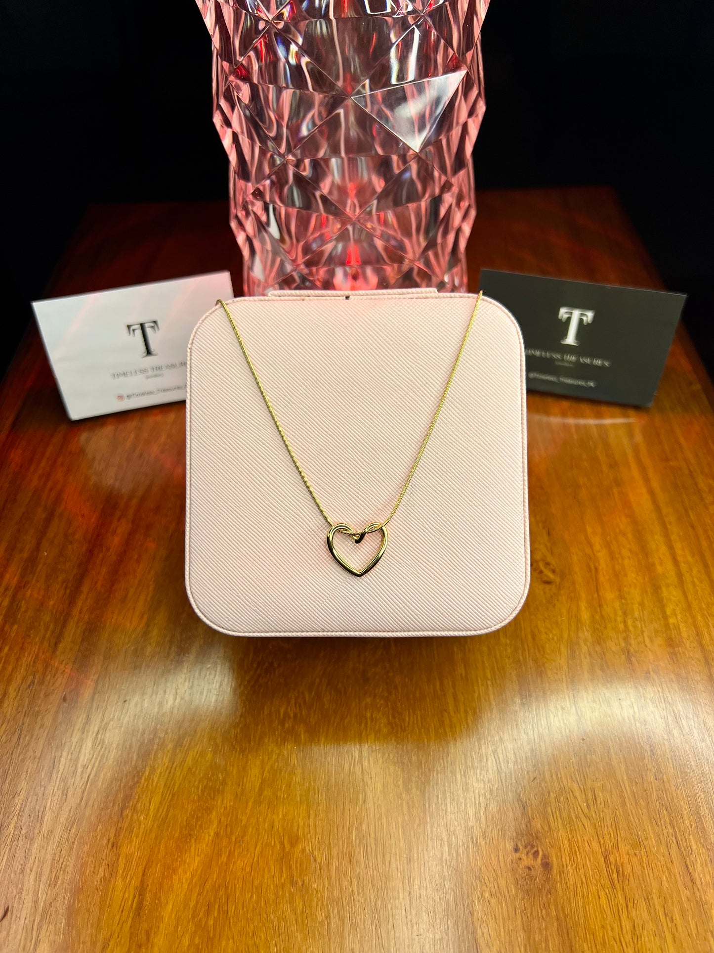 Premium Quality Stainless Steel 18k Golden Heart Necklace