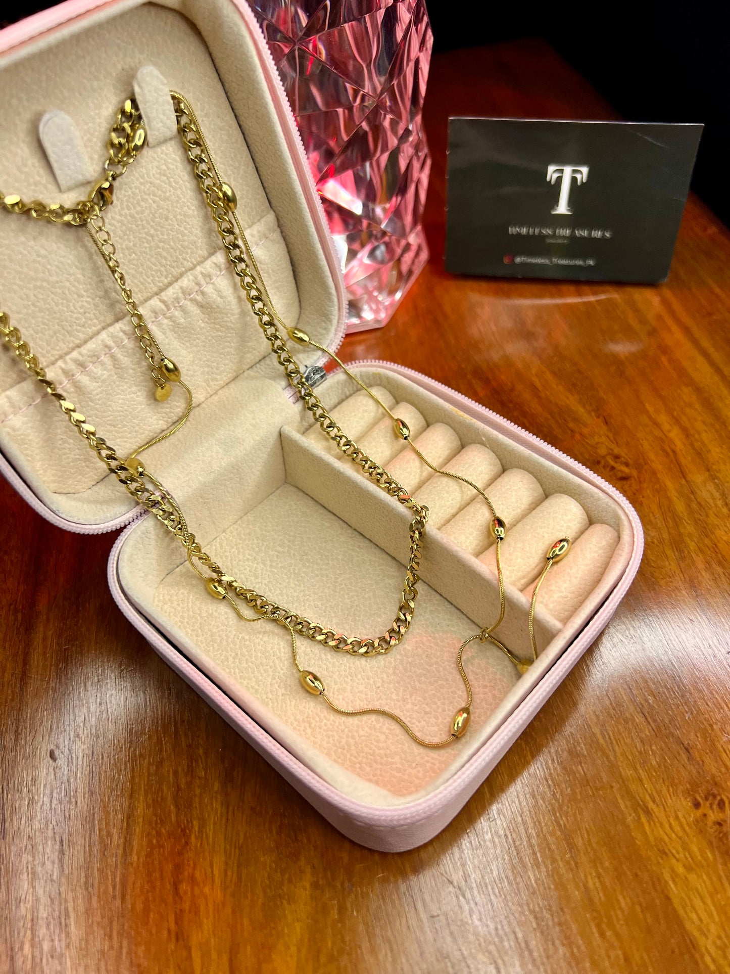 Premium Quality Stainless Steel 18k Double Chain Necklace