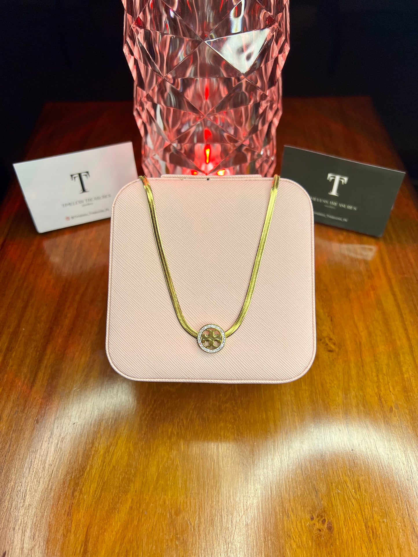 Premium Quality Stainless Steel 18k Tory Snake Chain Necklace