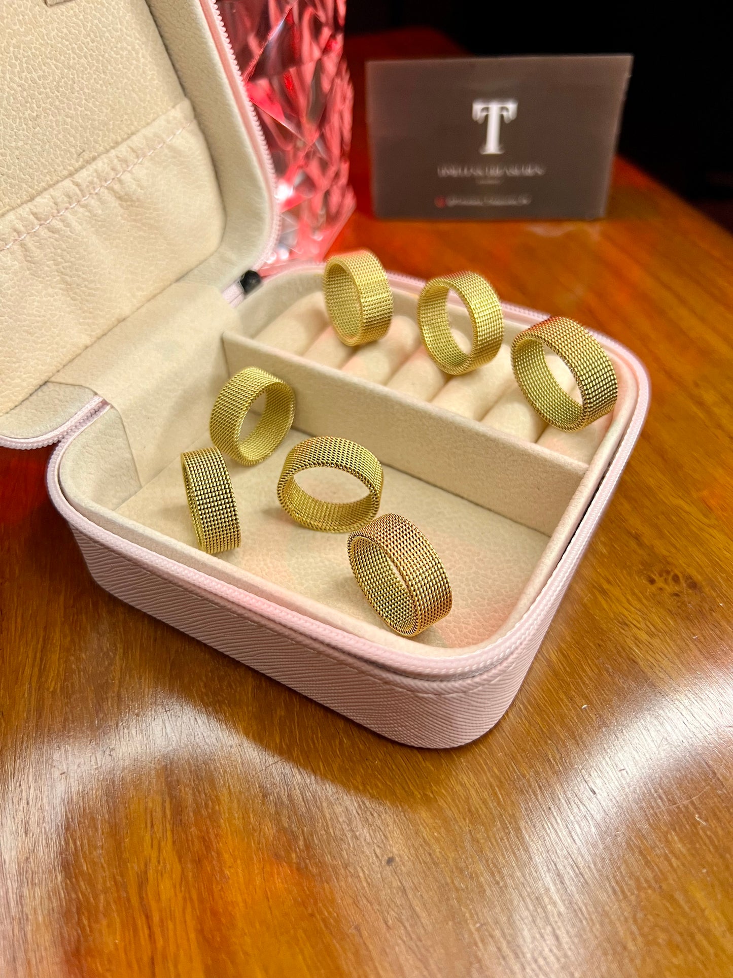 Premium Quality Stainless Steel 18k Mesh Ring