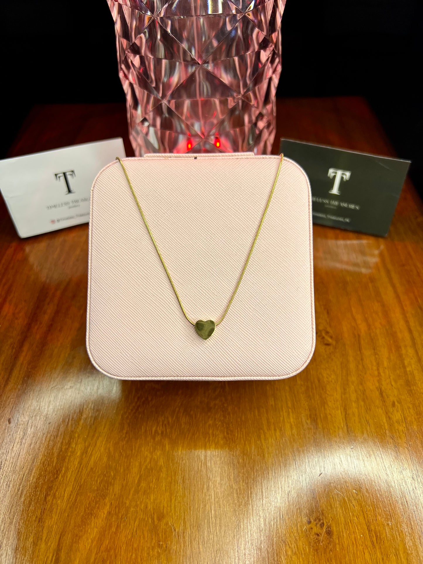 Premium Quality Stainless Steel 18k Golden Heart Necklace