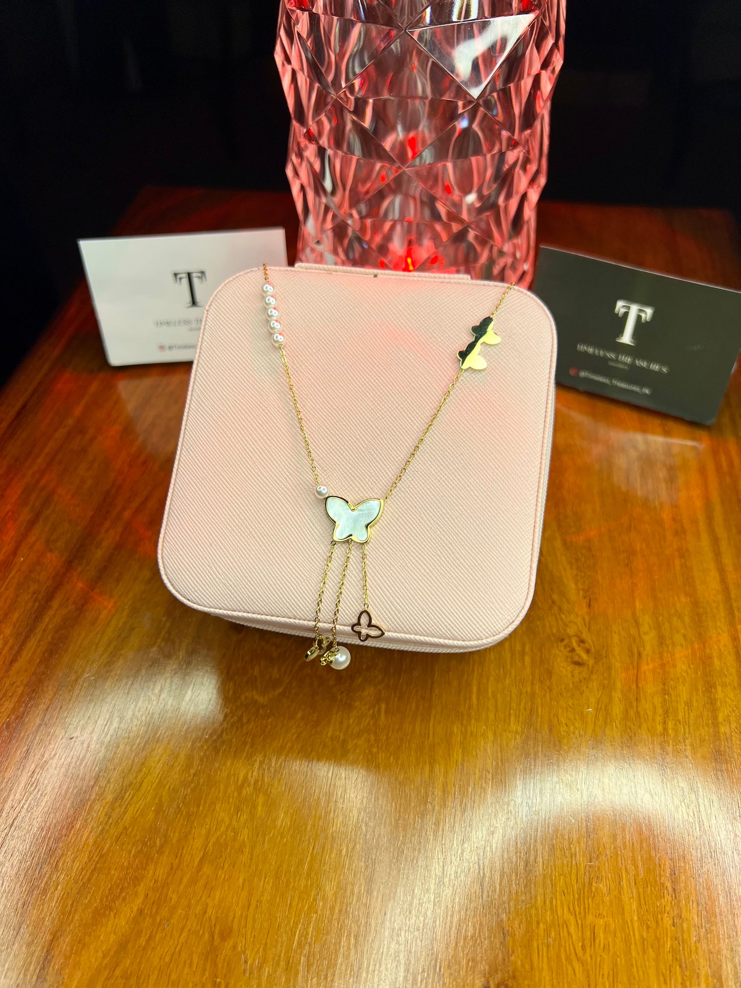 Premium Quality Stainless Steel 18k Butterfly Drop Necklace