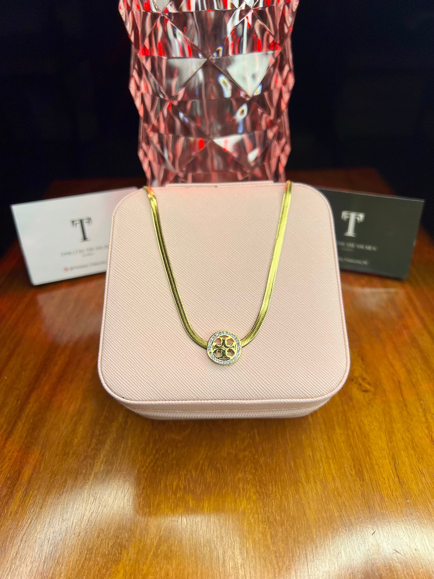 Premium Quality Stainless Steel 18k Tory Snake Chain Necklace