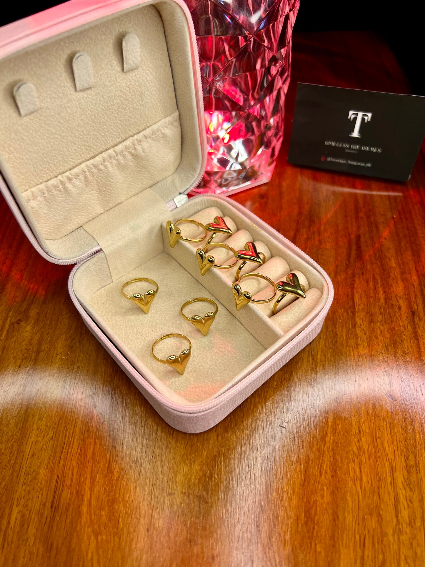 Premium Quality Stainless Steel 18k Classic Heart Ring