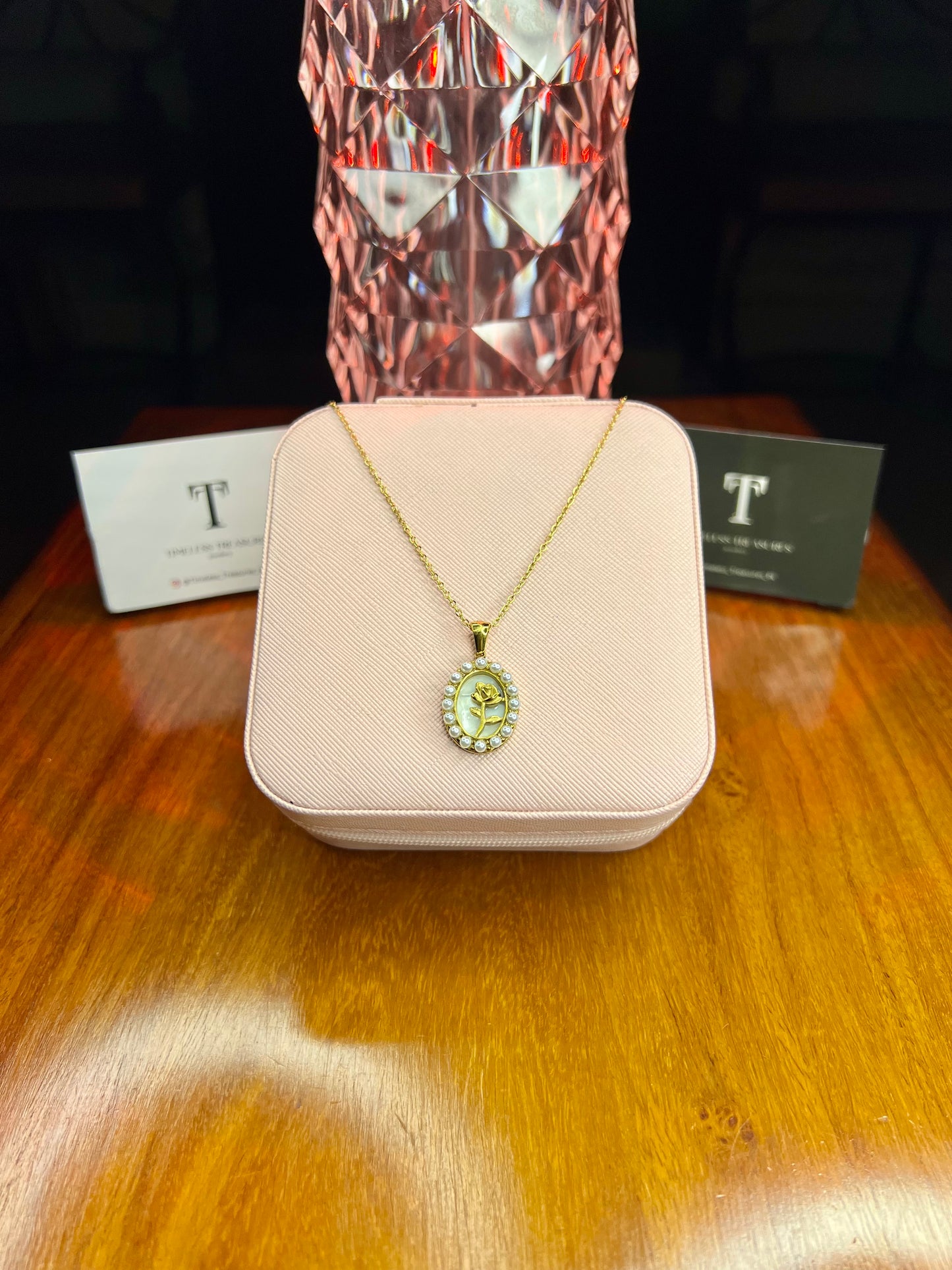 Premium Quality Stainless Steel 18k Gold Flower Necklace