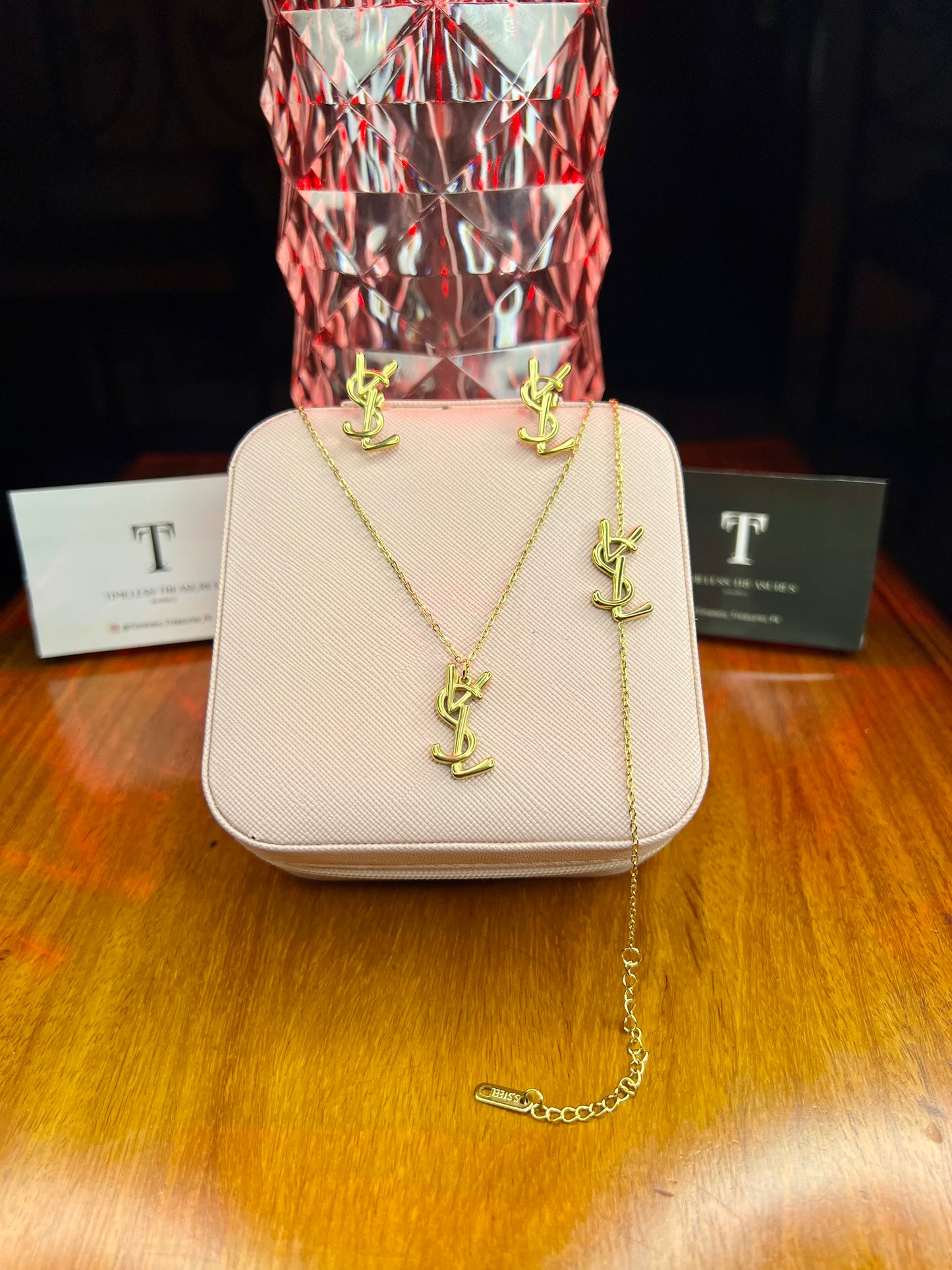 Premium Quality Stainless Steel 18k YSL 3pc Complete Set