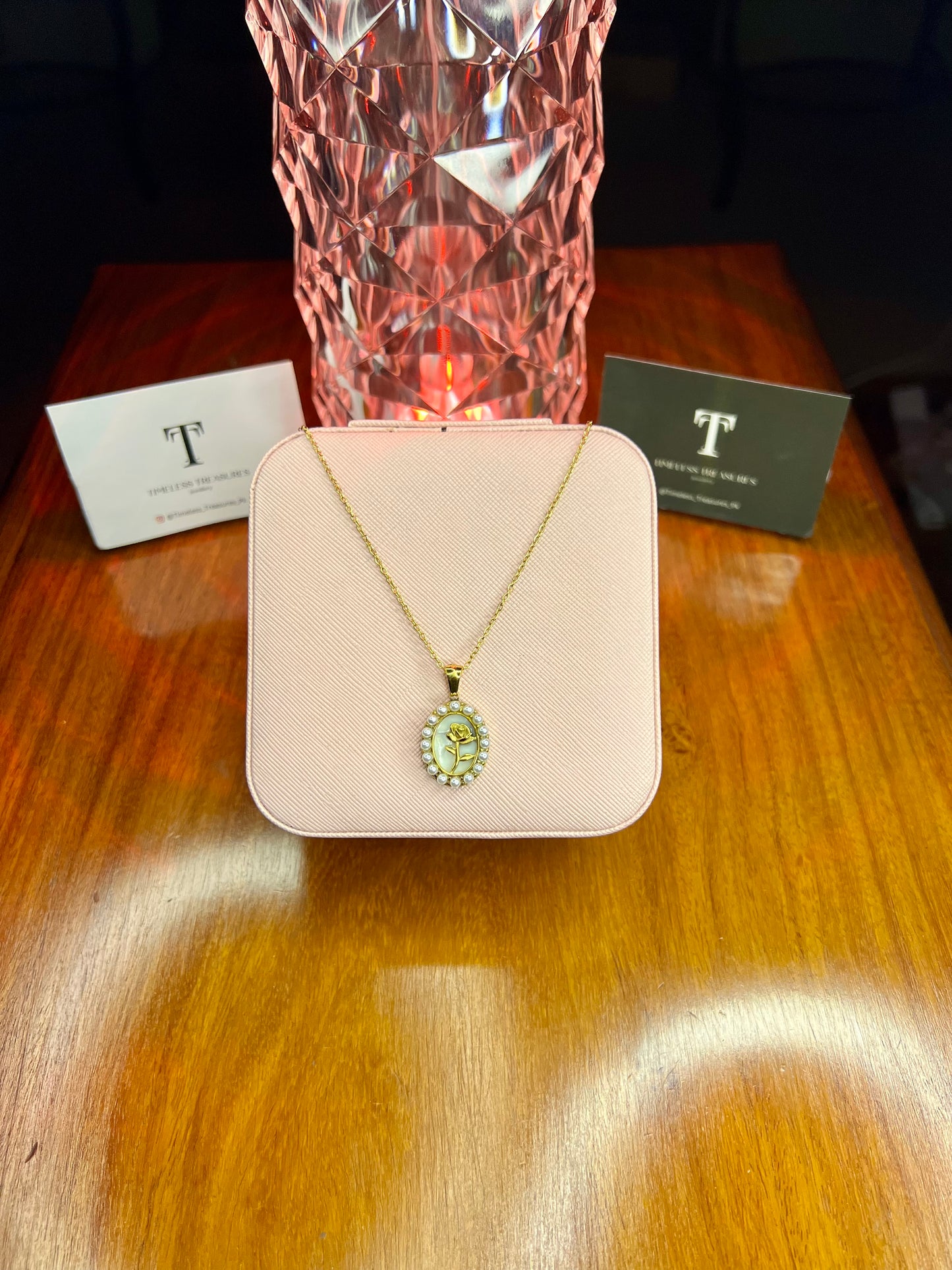 Premium Quality Stainless Steel 18k Gold Flower Necklace