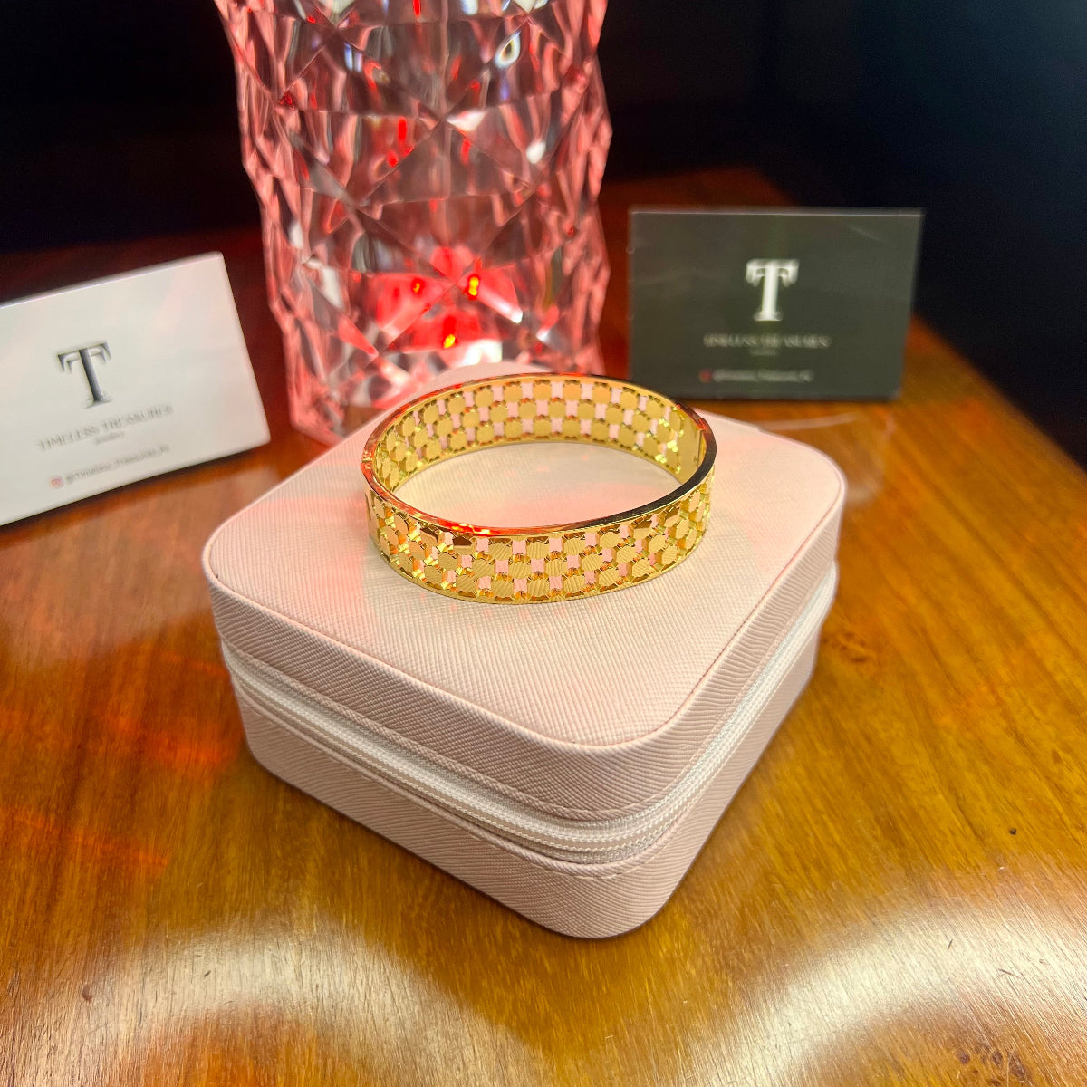 Premium Quality Stainless Steel 18k Wide Gold Block Cuff