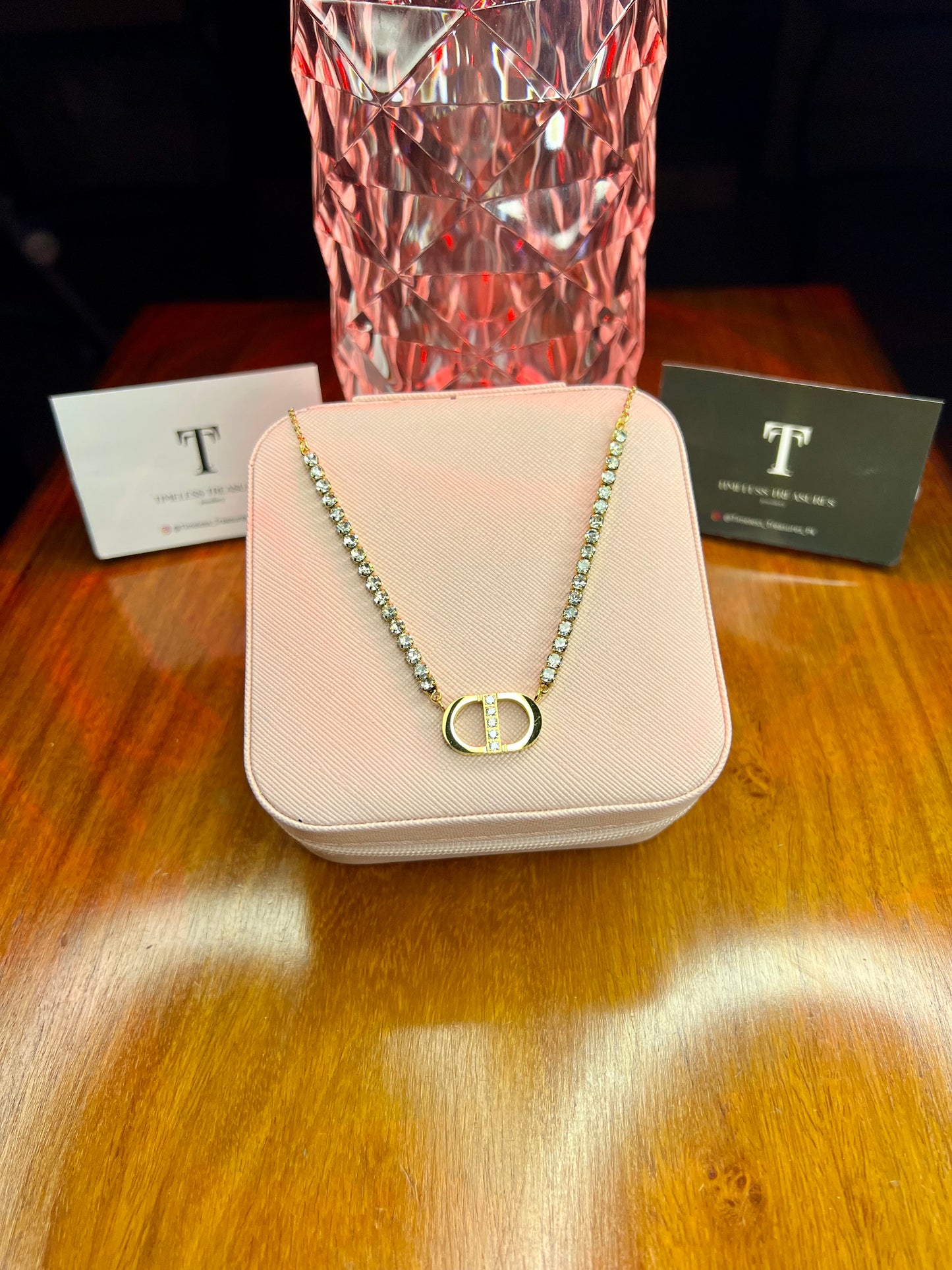 Premium Quality Stainless Steel 18k Dior Stone Necklace